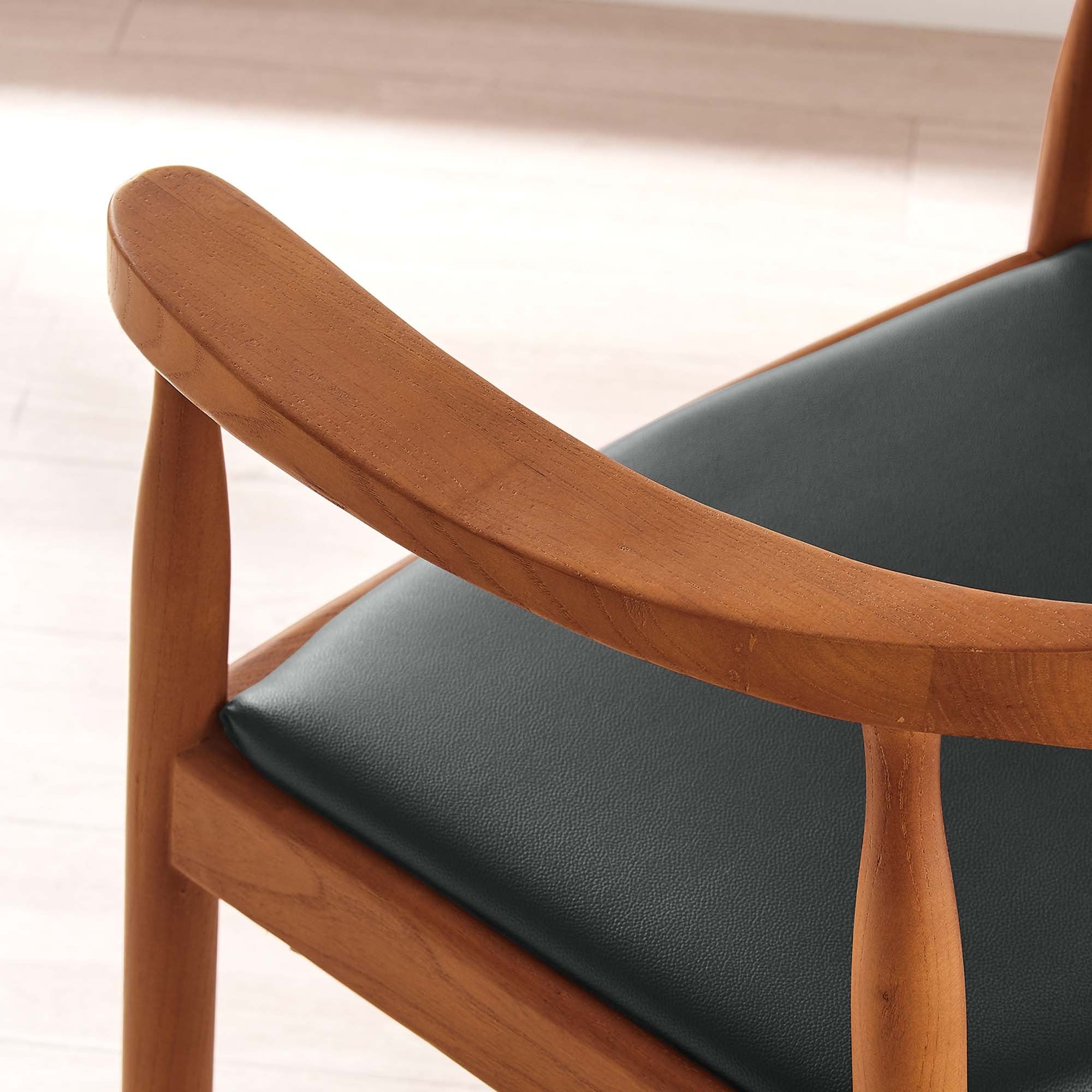 Mid-Century Wood Dining Armchair with Curved Frame - Image 6