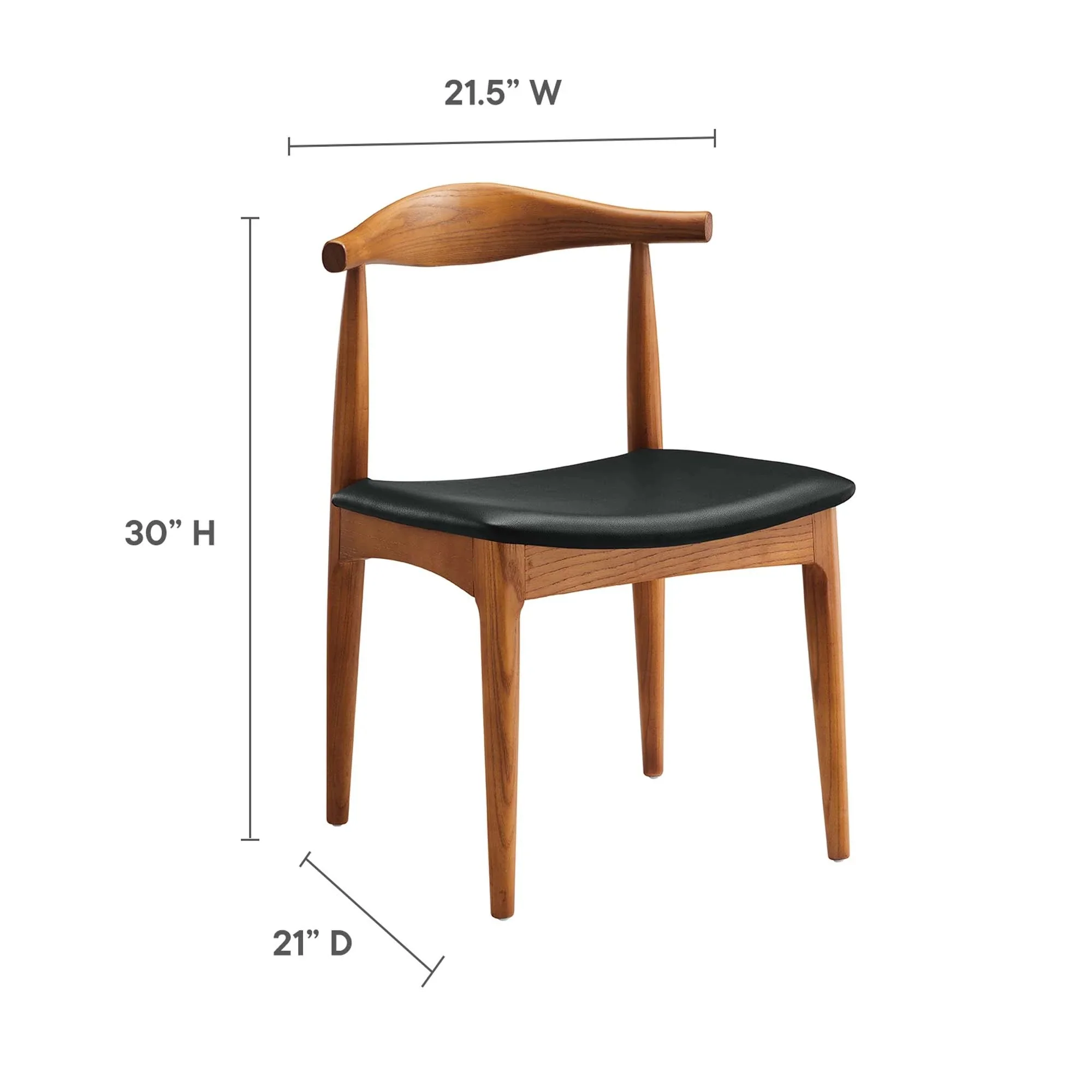 Mid-Century Wood Dining Chairs Set of 4 with Upholstered Seats - Image 8