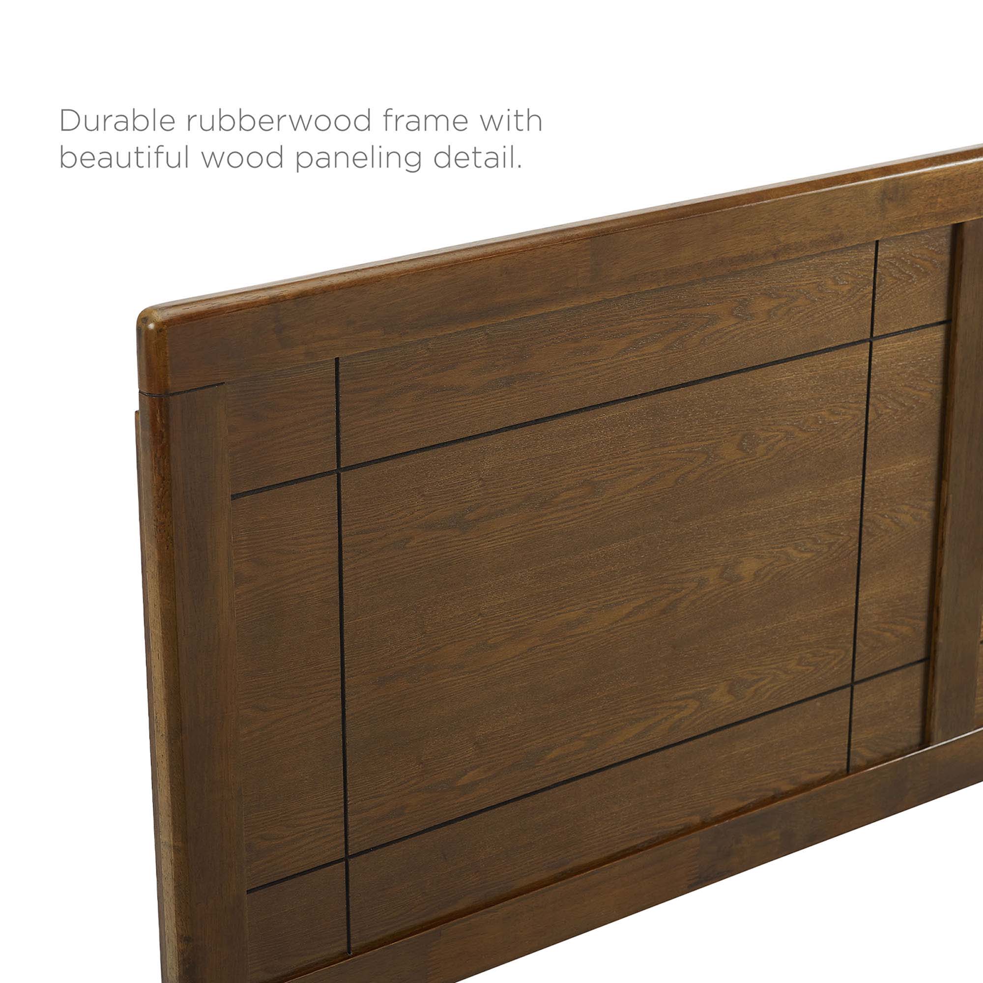 Mid-Century Wood Platform Bed with Window Pane Headboard - Image 37