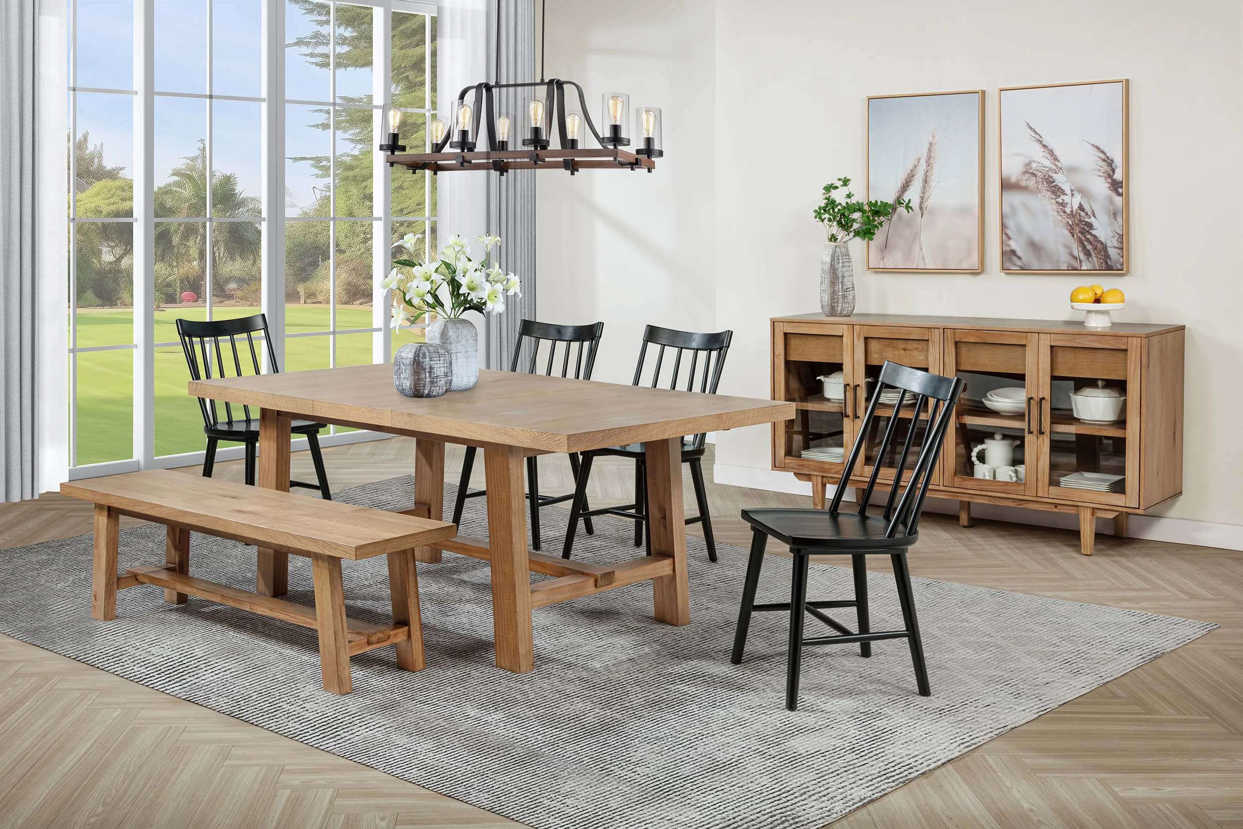 Middleton 60-inch Wood Backless Dining Bench Natural Brown - Image 9