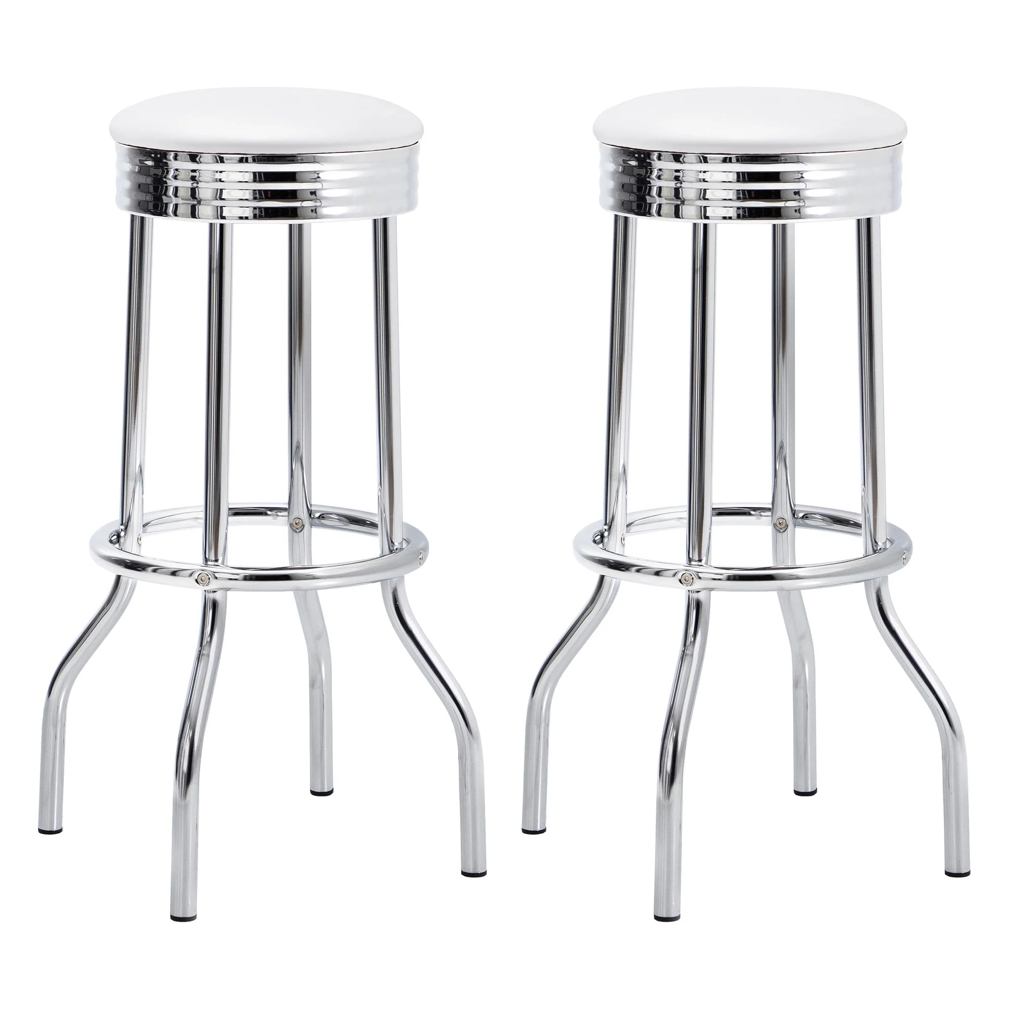 Midge - Upholstered Swivel Bar Stool (Set of 2) - White - Image 4