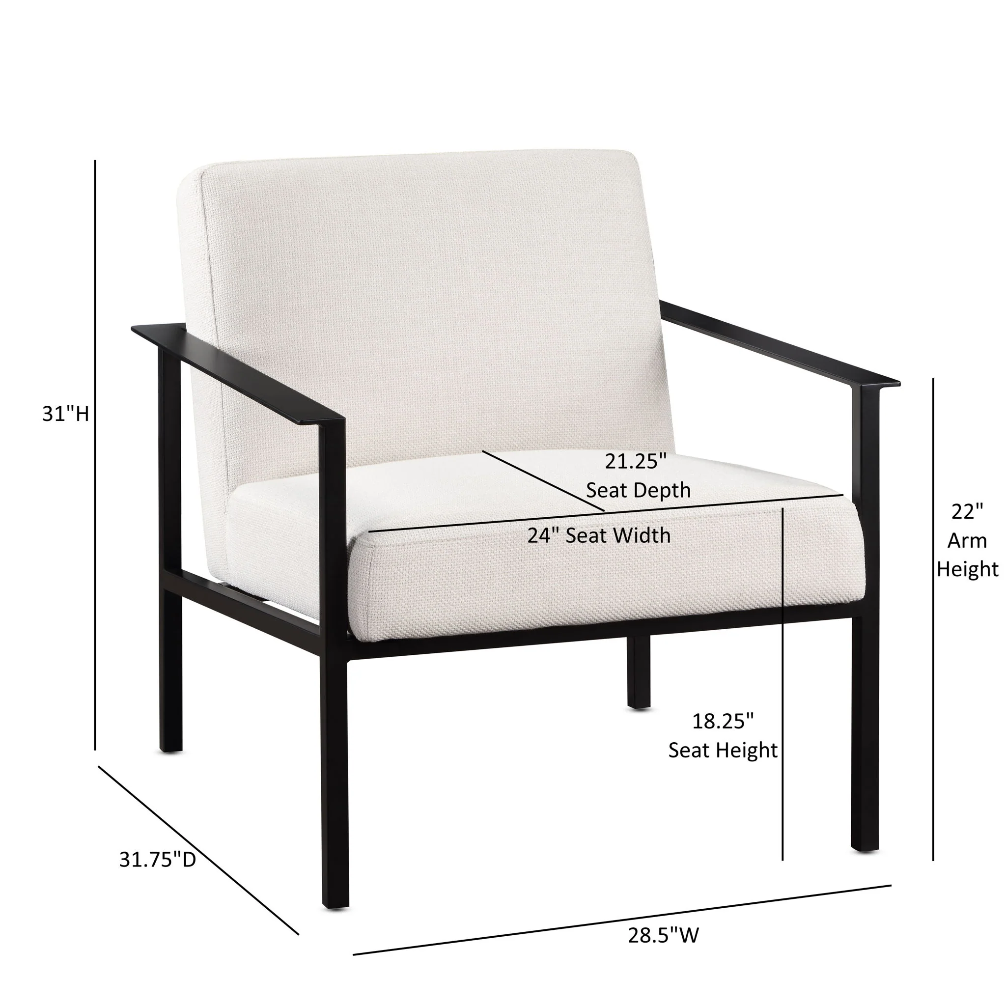 Millie - Stationary Accent Chair - Off White - Image 9