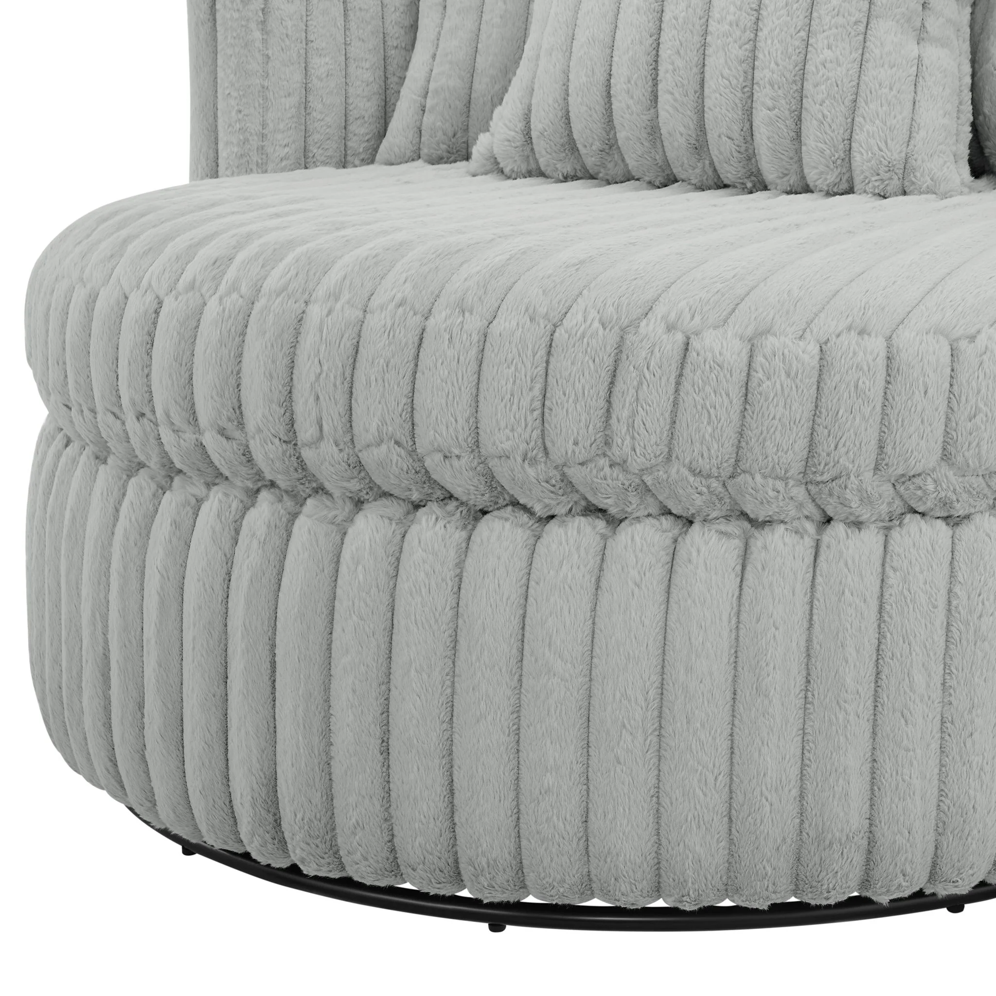 Mindy - Oversized Swivel Barrel Chair - Gray - Image 8