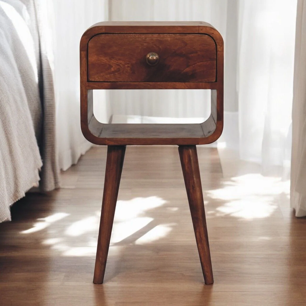Mini California Curved Nightstand Wth Lower Slot - Image 3