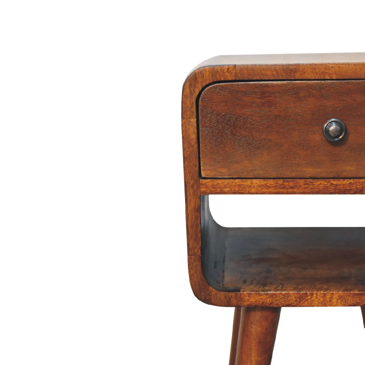 Mini Chestnut Curve Lower Bedside Nifhtstand - Image 18