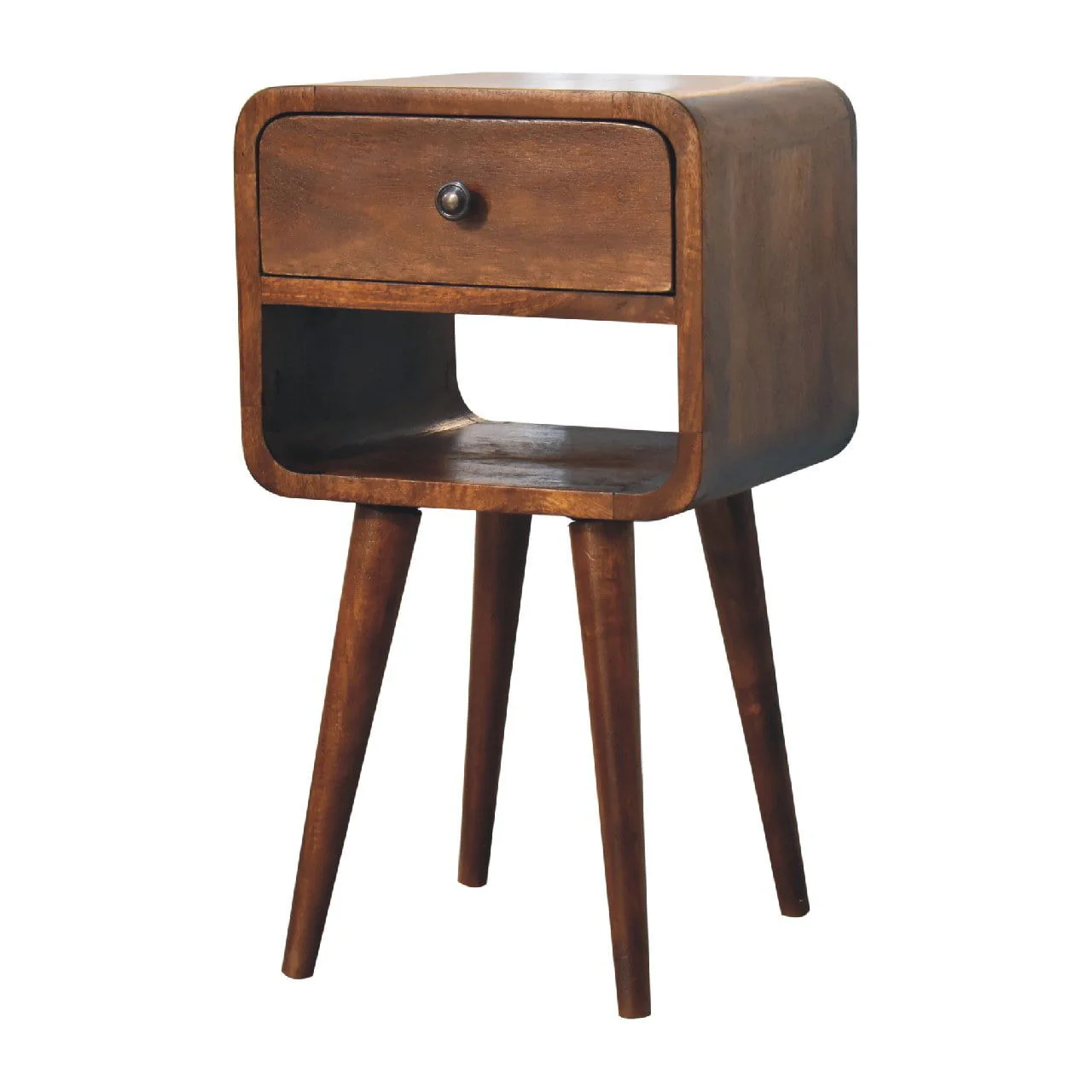 Mini Chestnut Curve Lower Bedside Nifhtstand - Image 8