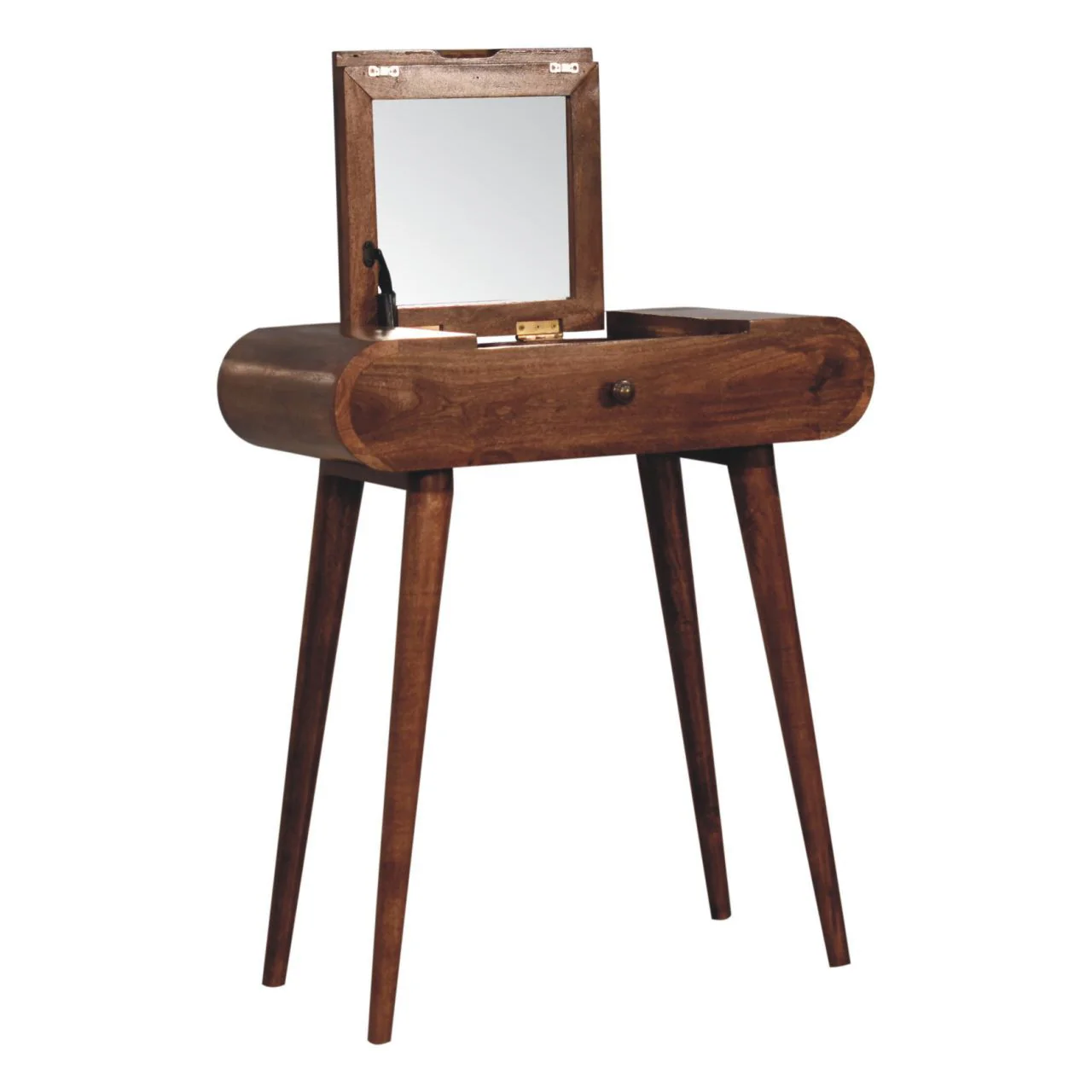 Mini Dressing Table With Foldable Mirror - Caramel - Image 5