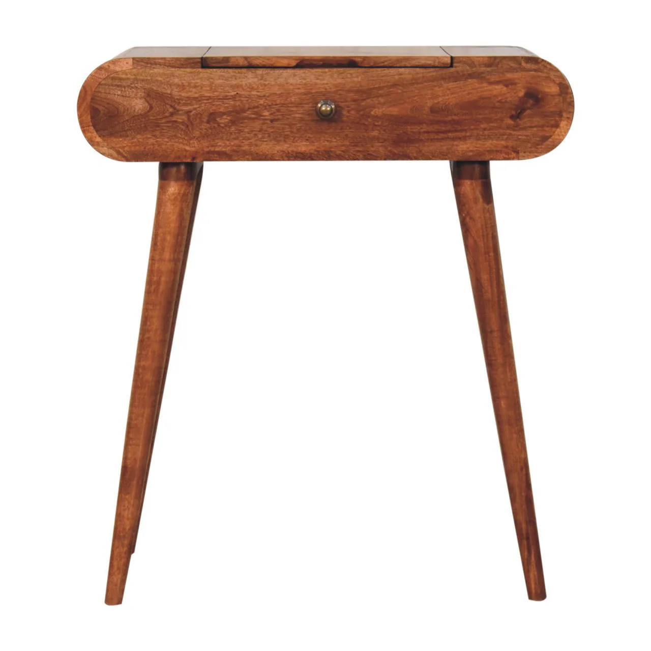 Mini Dressing Table With Foldable Mirror - Caramel - Image 8