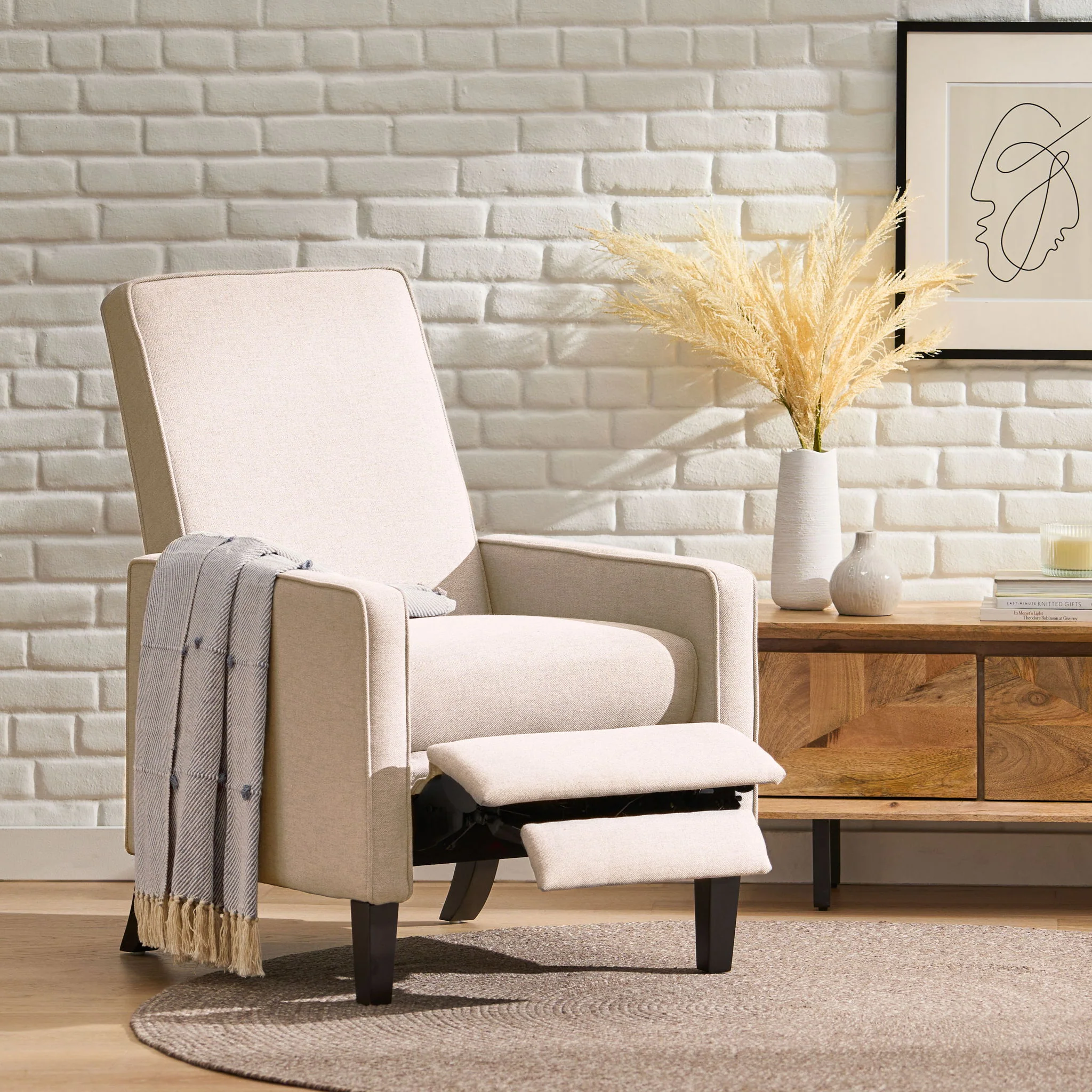 Minimalist Design Fabric Push Back Chair - Image 8
