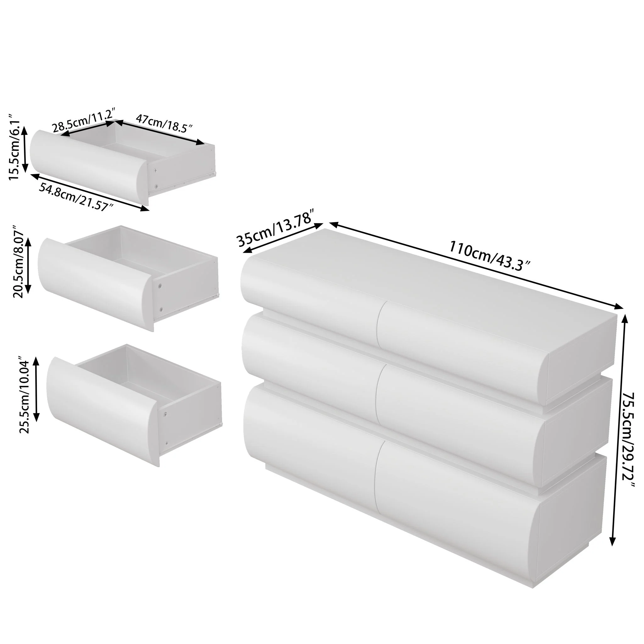 Minimalist Modern 6 Drawer Dresser, Handle Free Design With Wide Storage - Image 8