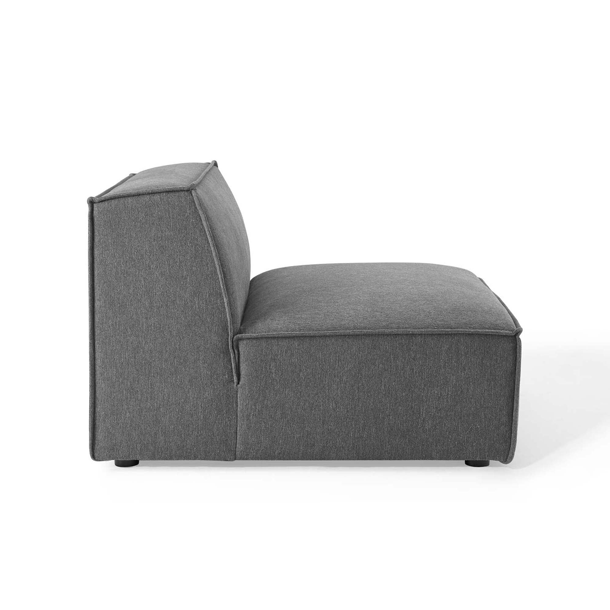Minimalist Upholstered Fabric Sectional Armless Chair – 35 Inch - Image 3