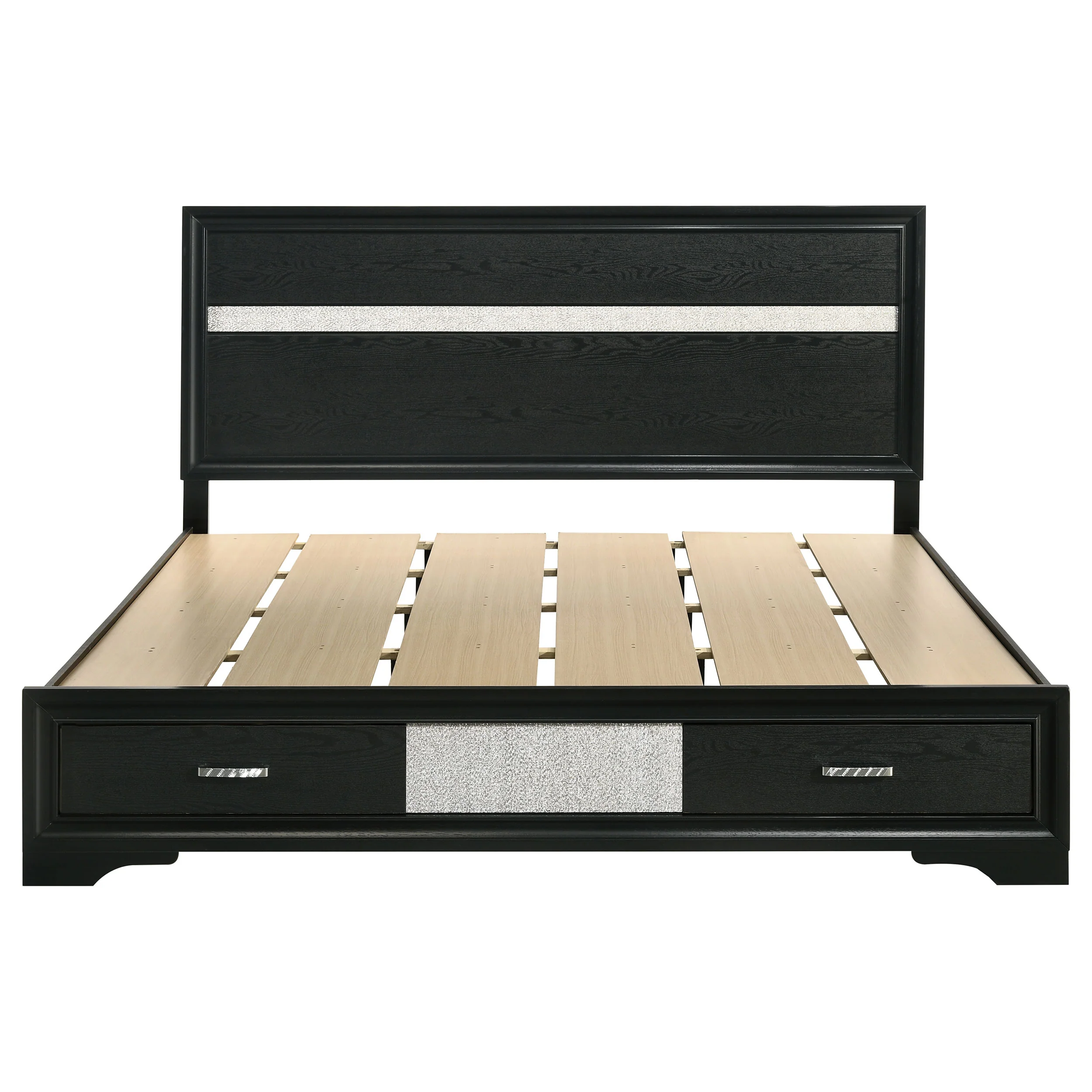 Miranda 51-inch California King Storage Panel Bed Black - Image 3