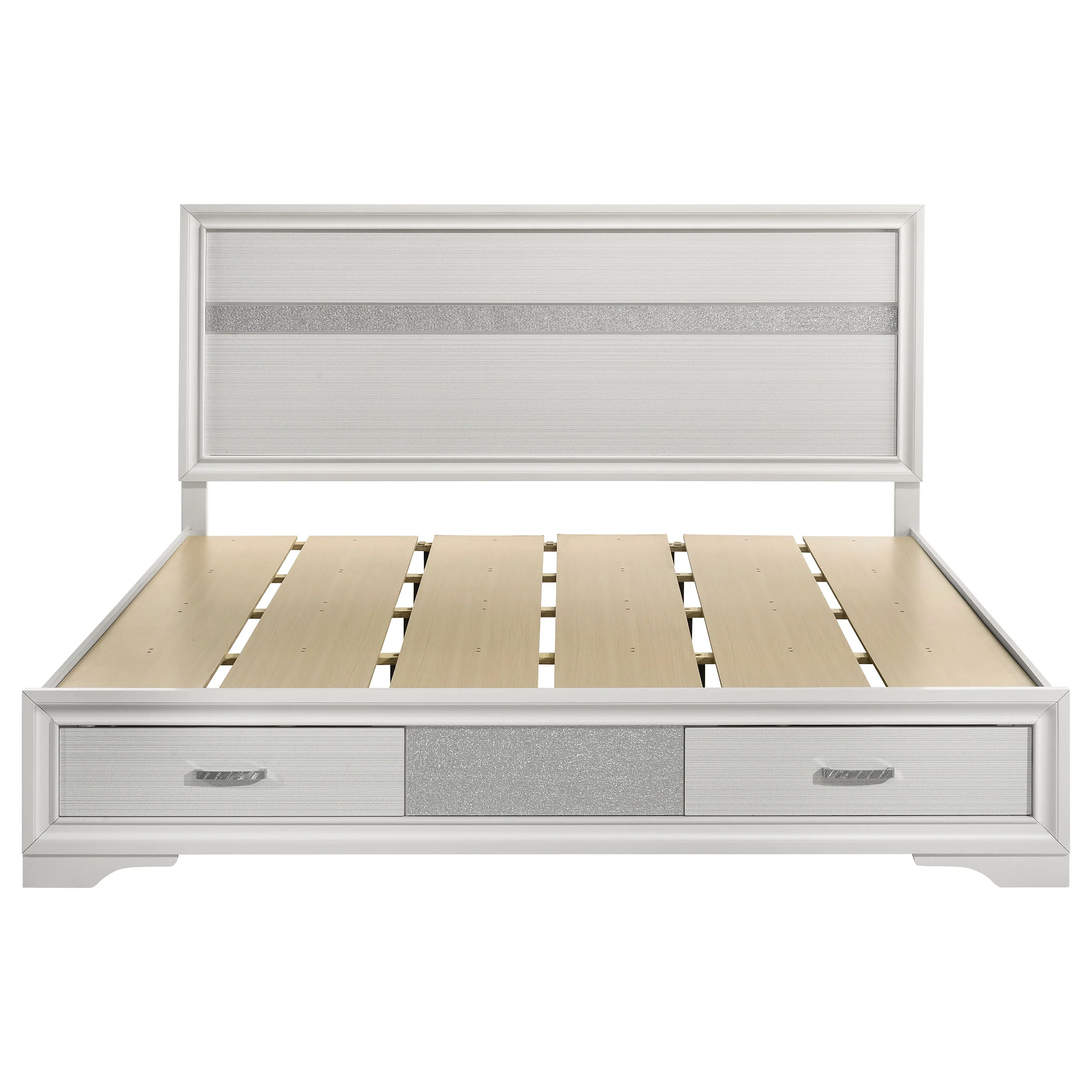 Miranda 51-Inch White California King Storage Panel Bed - Image 5
