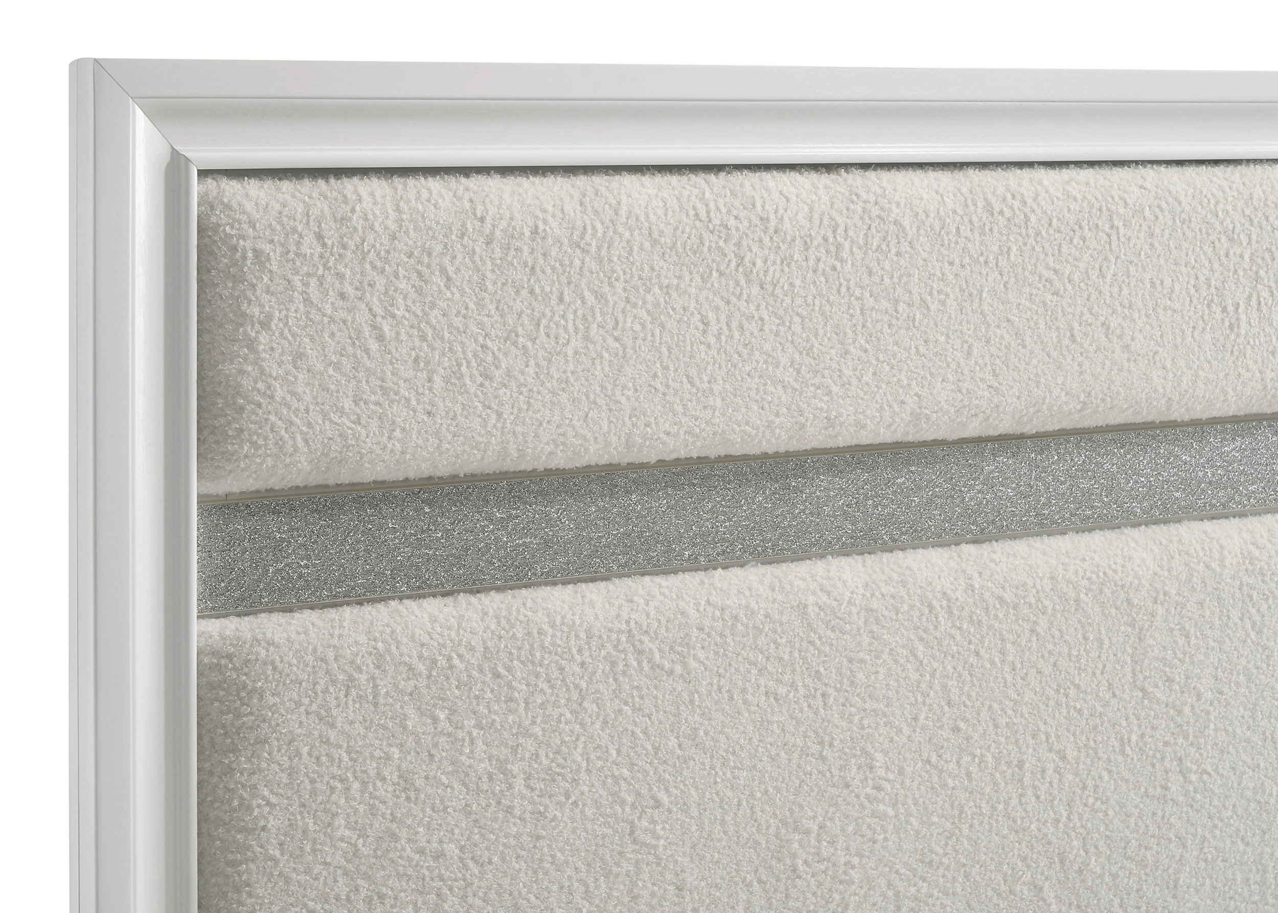 Miranda 54-Inch Upholstered Queen Panel Bed, White - Image 8