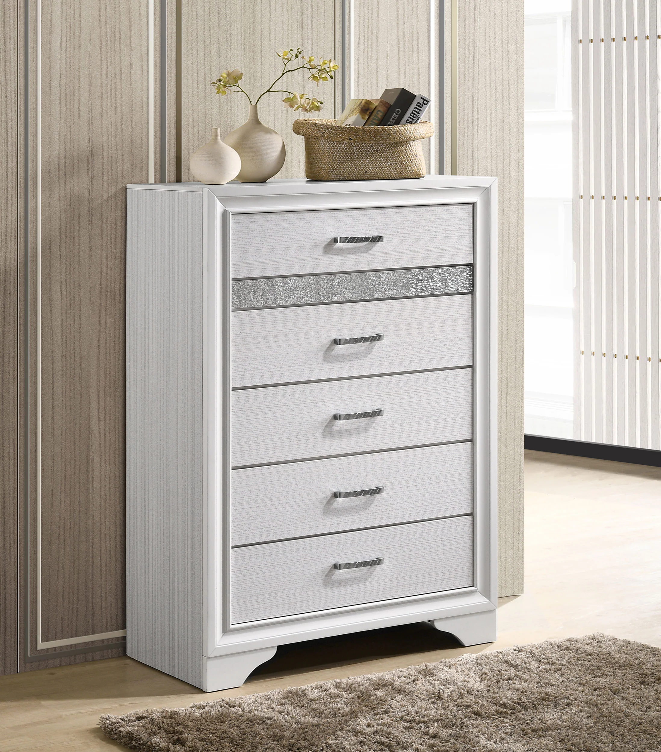 Miranda 6-Drawer Bedroom Chest in White - Image 3