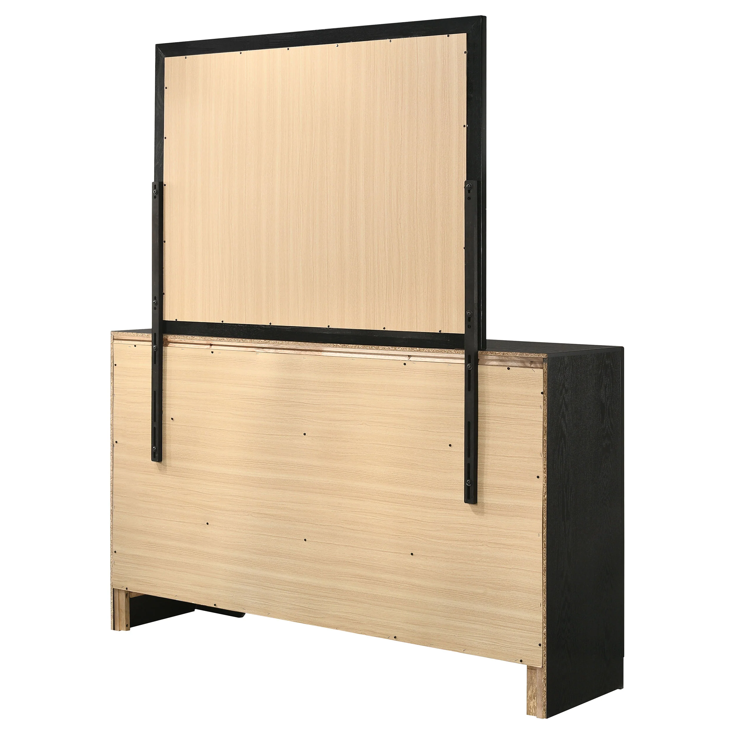Miranda 7-Drawer Dresser with Mirror in Black - Image 9