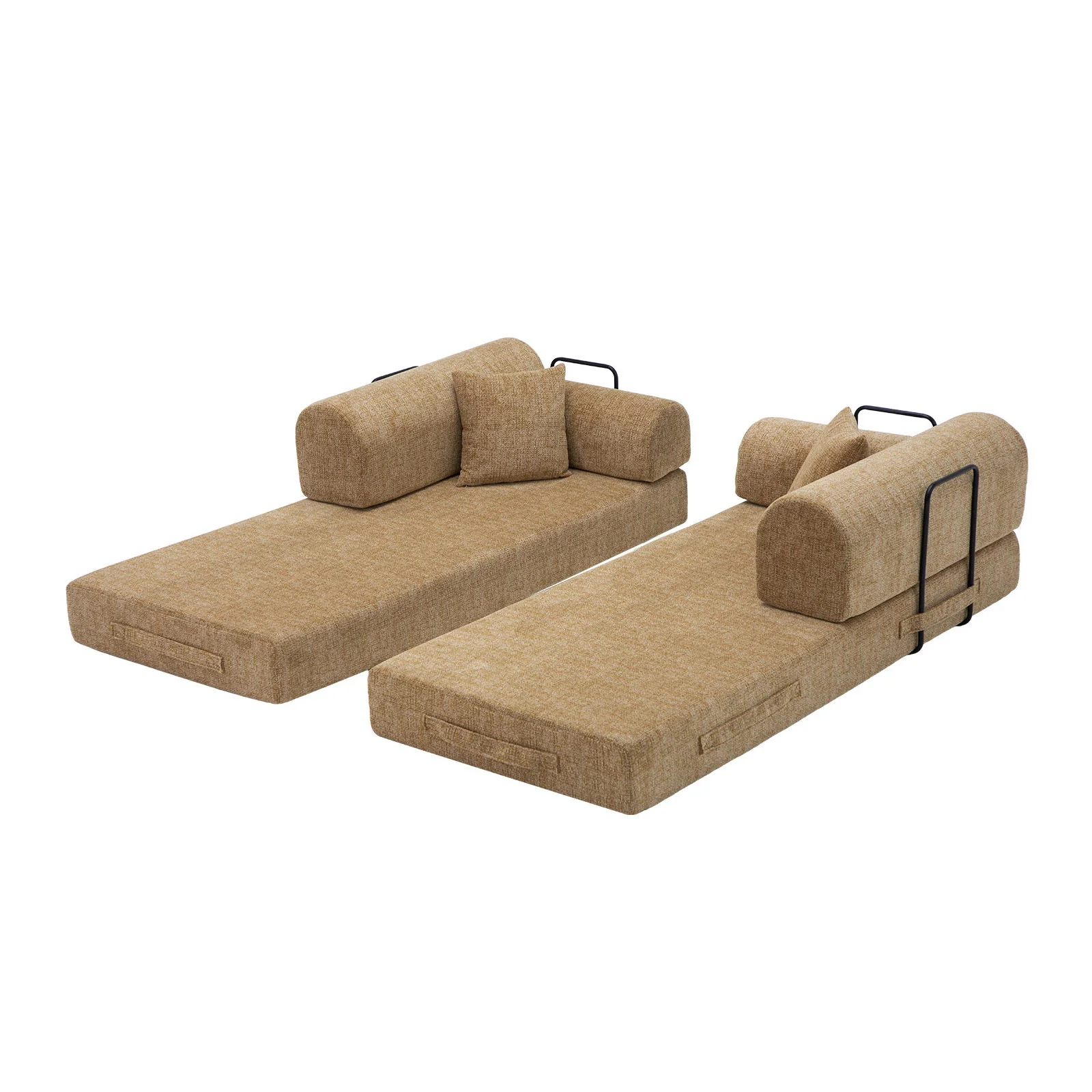 Modern 2 Tone Fabric Convertible Sleeper Sofa Bed - Image 21