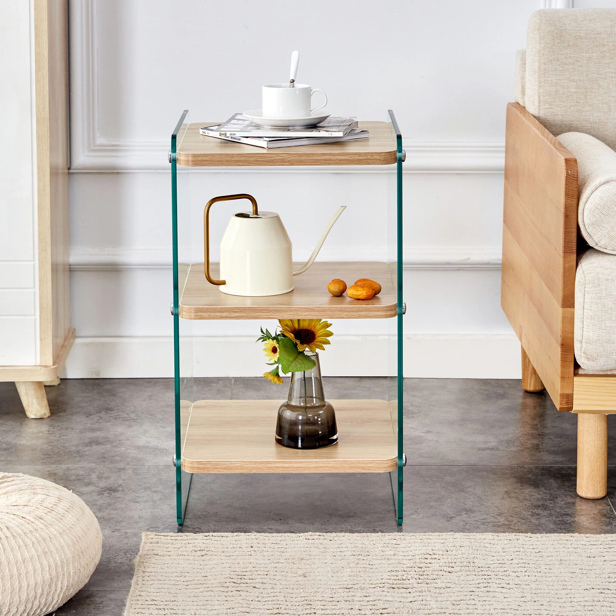 Modern 3 Layer Bedside Cabinet With Storage Function - Image 2