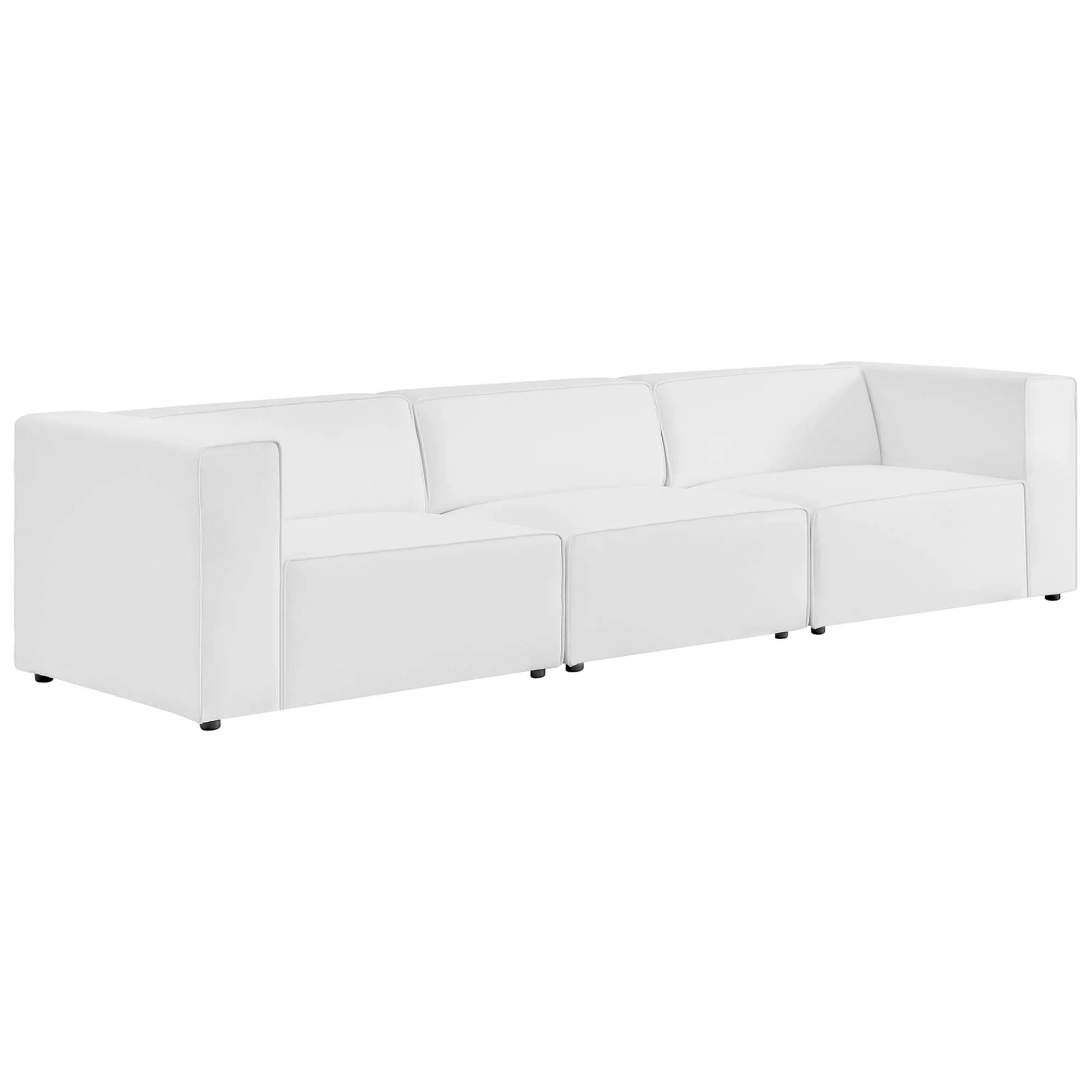 Modern 3-Piece Vegan Leather Sectional Sofa – 121 Inch - Image 13