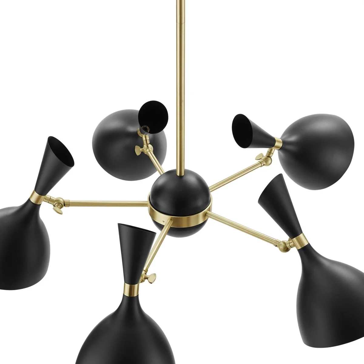 5-Light Modern Metal Arm Pendant – Black - Image 6
