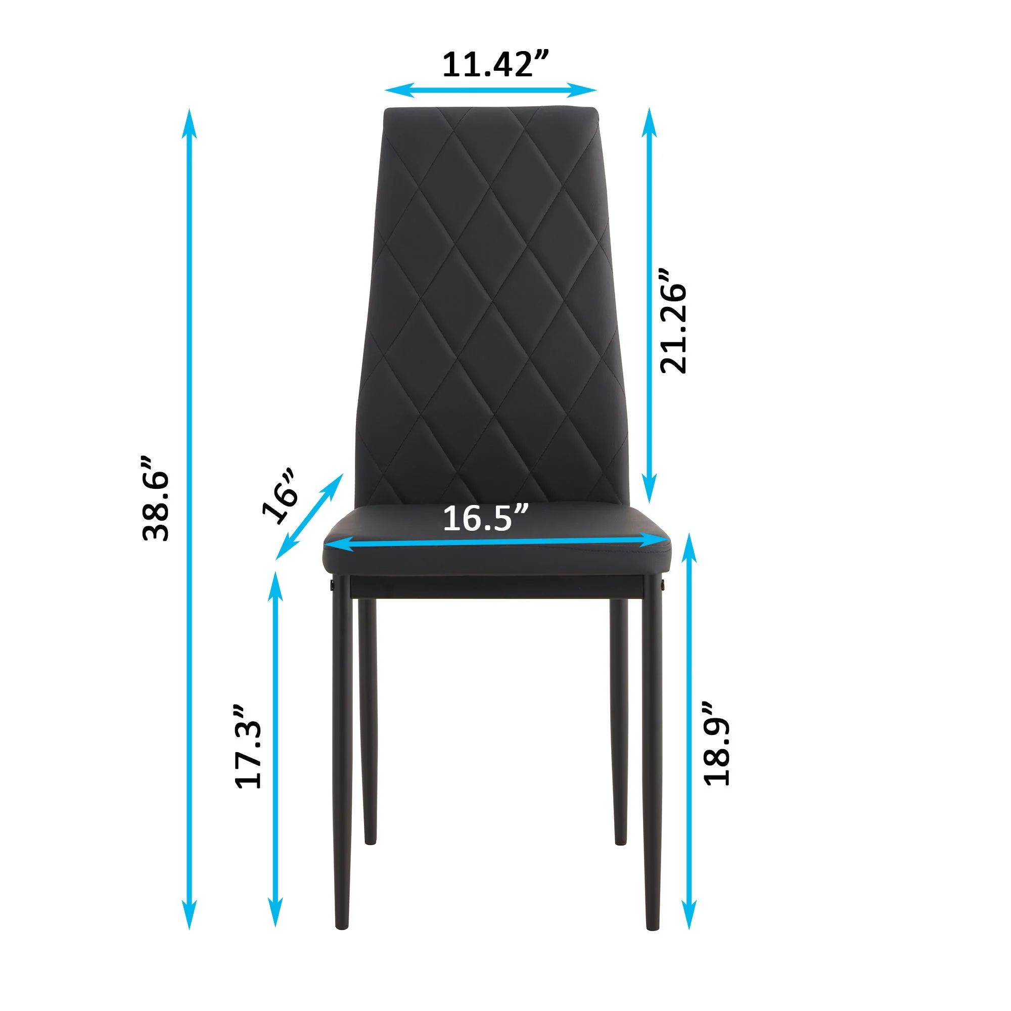 Modern 5 Piece Dining Table Set With Glass Top And Chairs - Black - Image 5