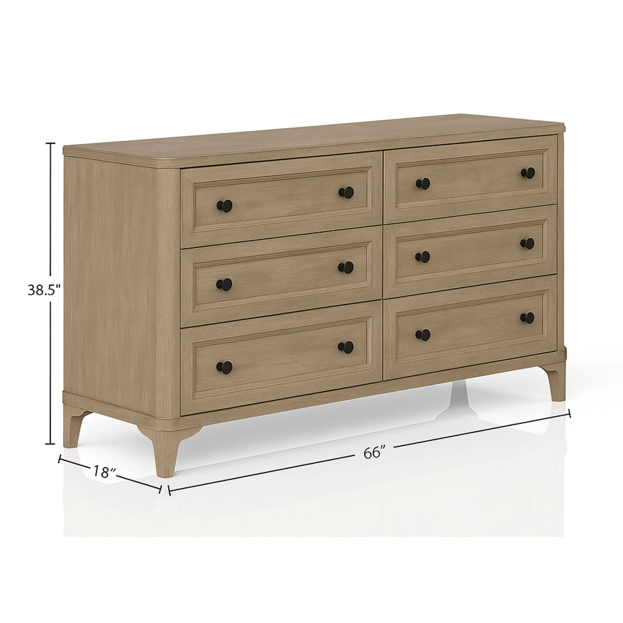 6 Drawer Dresser - Sand - Wood - Image 4