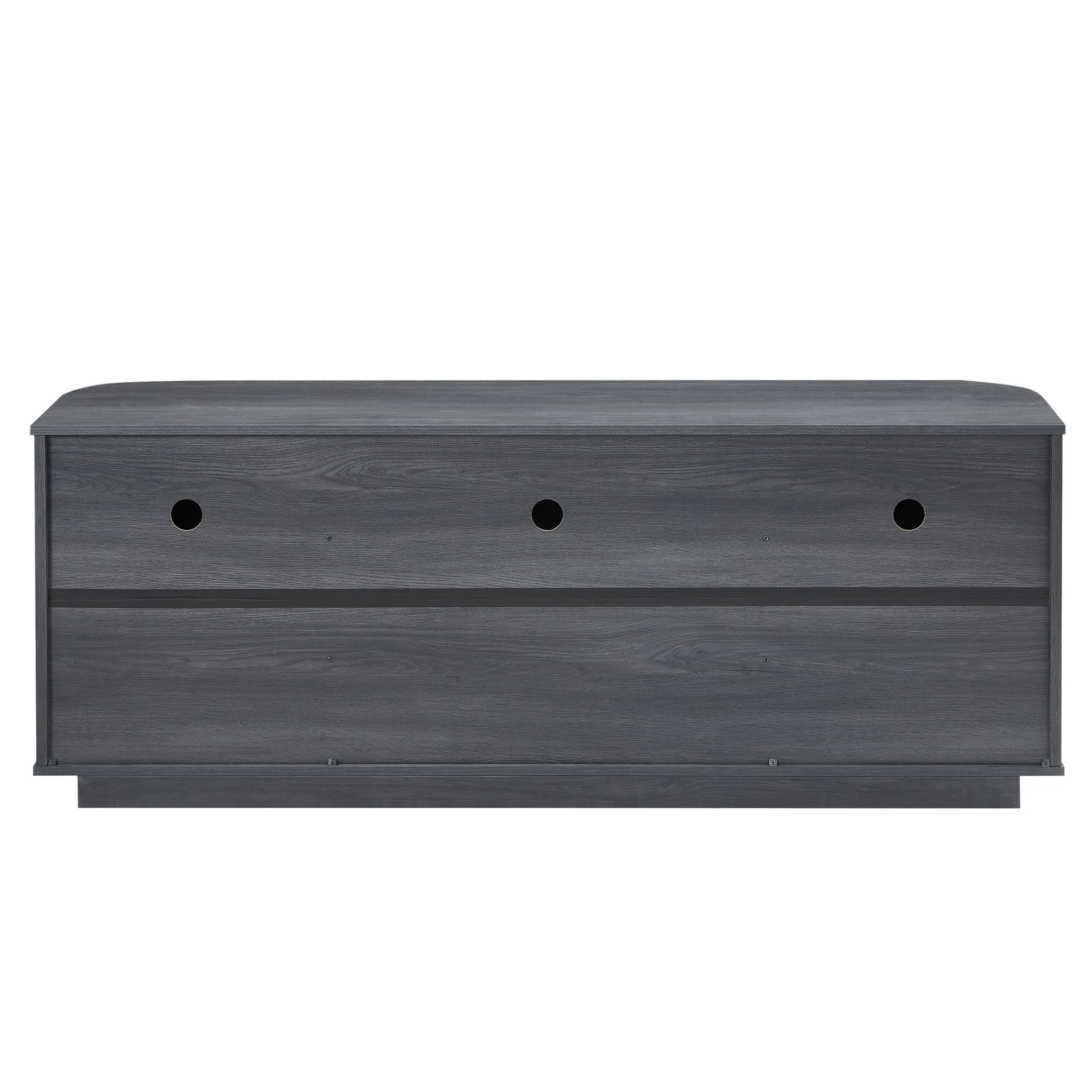 Modern 64" Wavy TV Cabinet With LED Lights - Black - Image 5