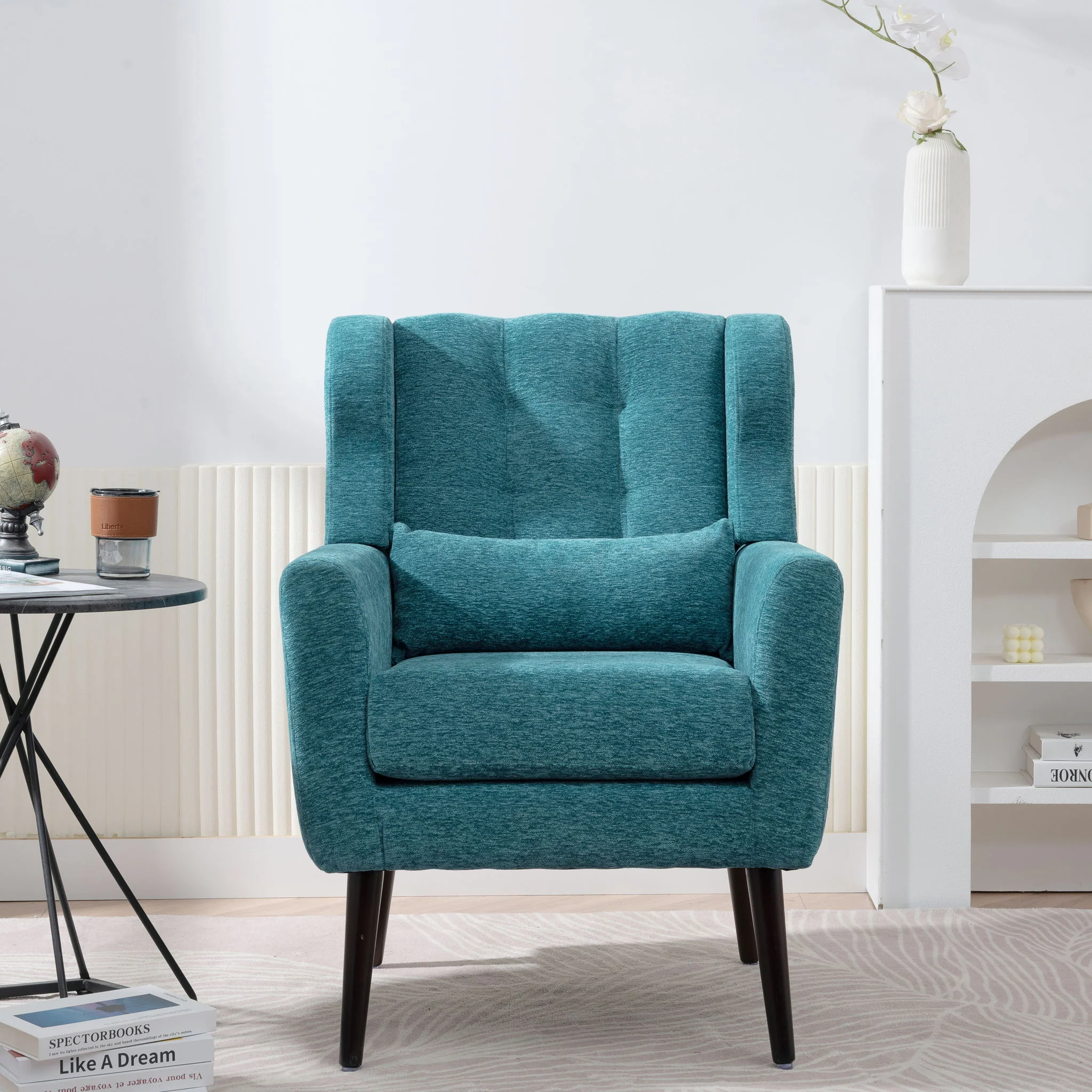 Modern Accent Chair Upholstered Foam Filled Living Room Chairs Comfy Reading Chair Mid-Century Modern Chair With Fabric Lounge Arm Chairs Armchair For Living Room Bedroom - Image 10