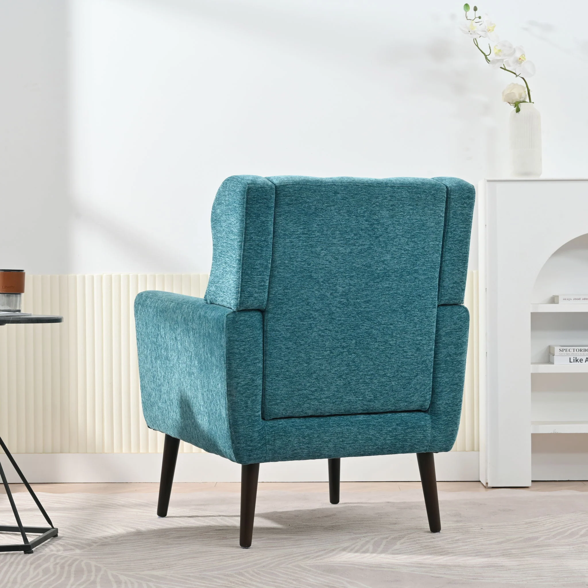 Modern Accent Chair Upholstered Foam Filled Living Room Chairs Comfy Reading Chair Mid-Century Modern Chair With Fabric Lounge Arm Chairs Armchair For Living Room Bedroom - Image 13