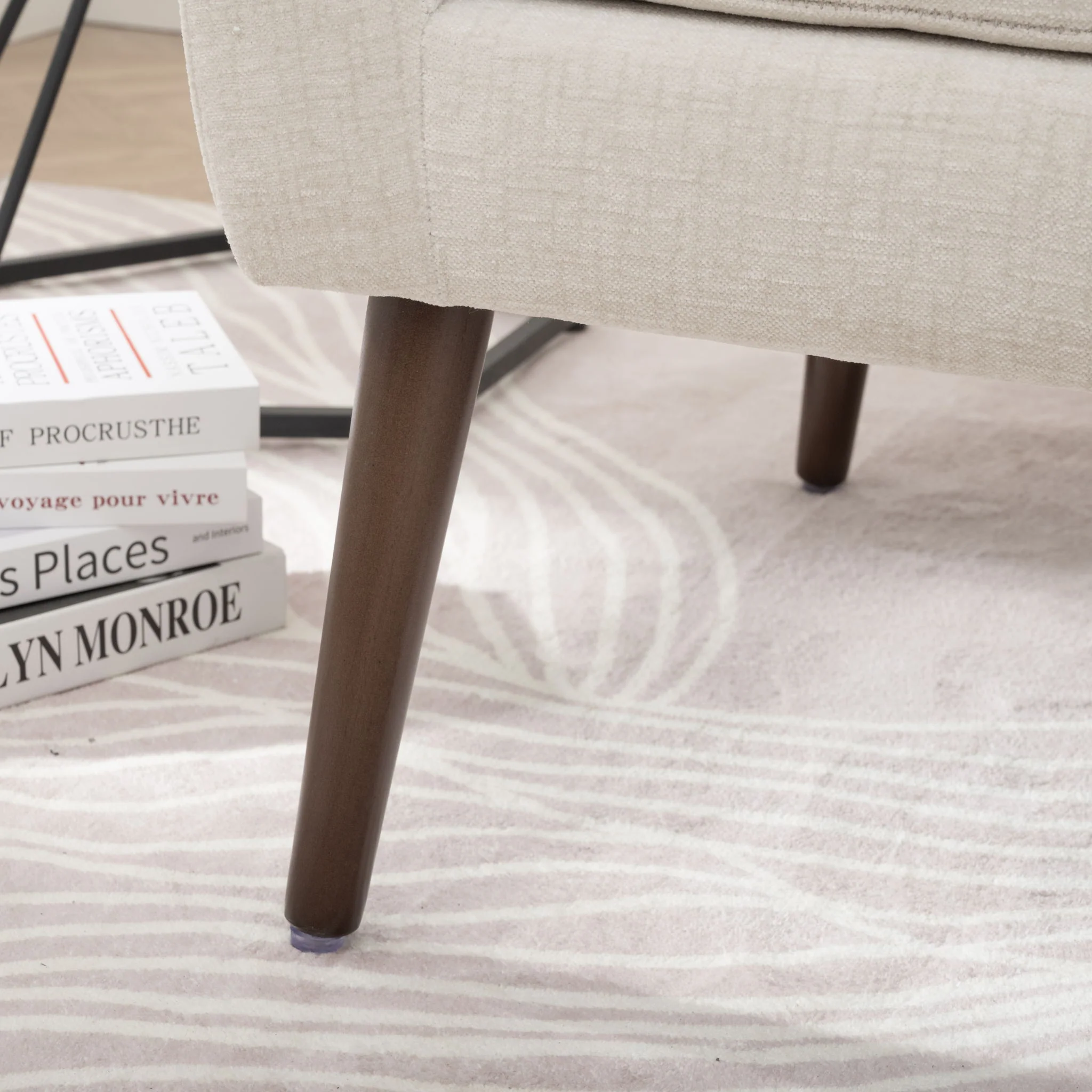 Modern Accent Chair Upholstered Foam Filled Living Room Chairs Comfy Reading Chair Mid-Century Modern Chair With Fabric Lounge Arm Chairs Armchair For Living Room Bedroom - Image 3