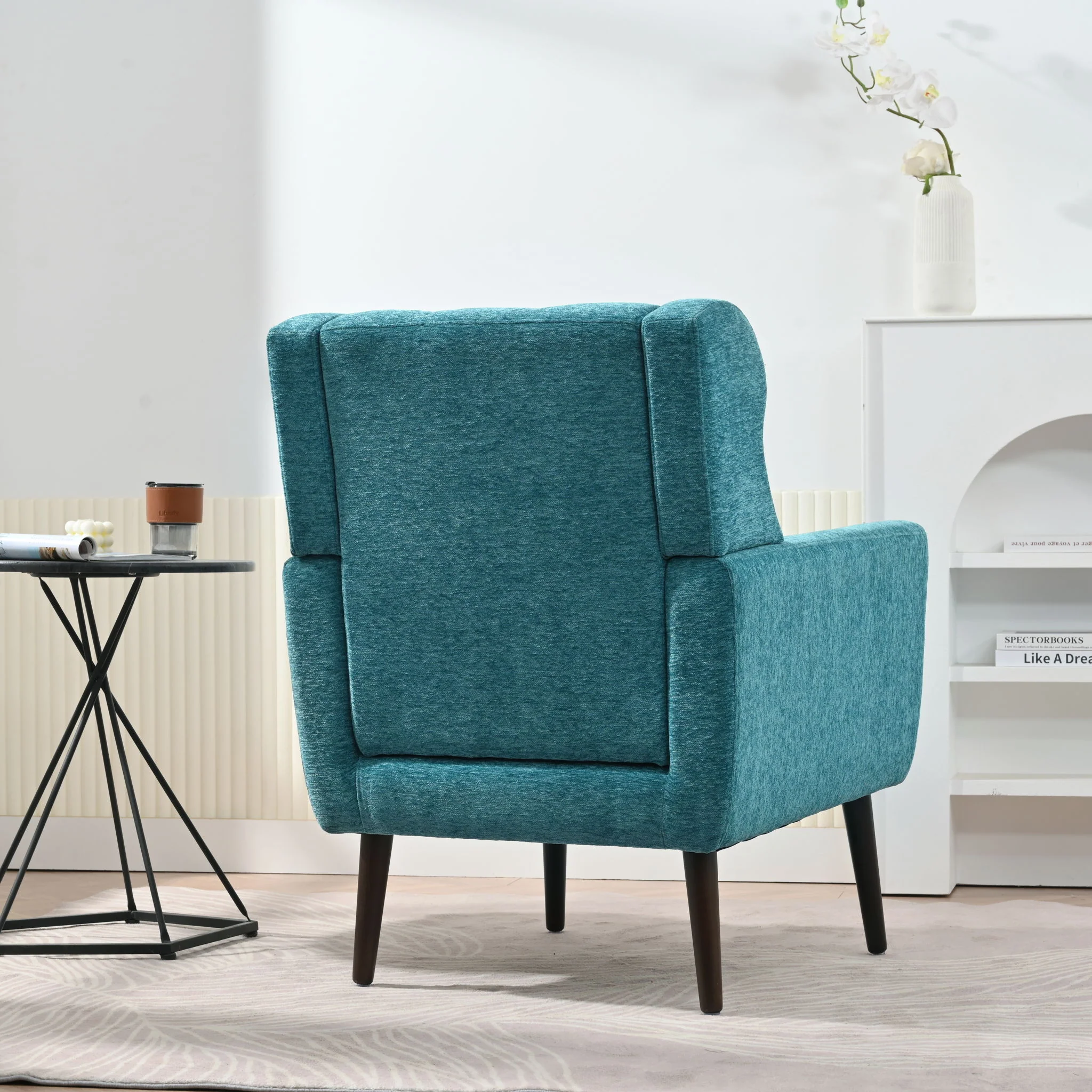 Modern Accent Chair Upholstered Foam Filled Living Room Chairs Comfy Reading Chair Mid-Century Modern Chair With Fabric Lounge Arm Chairs Armchair For Living Room Bedroom - Image 9