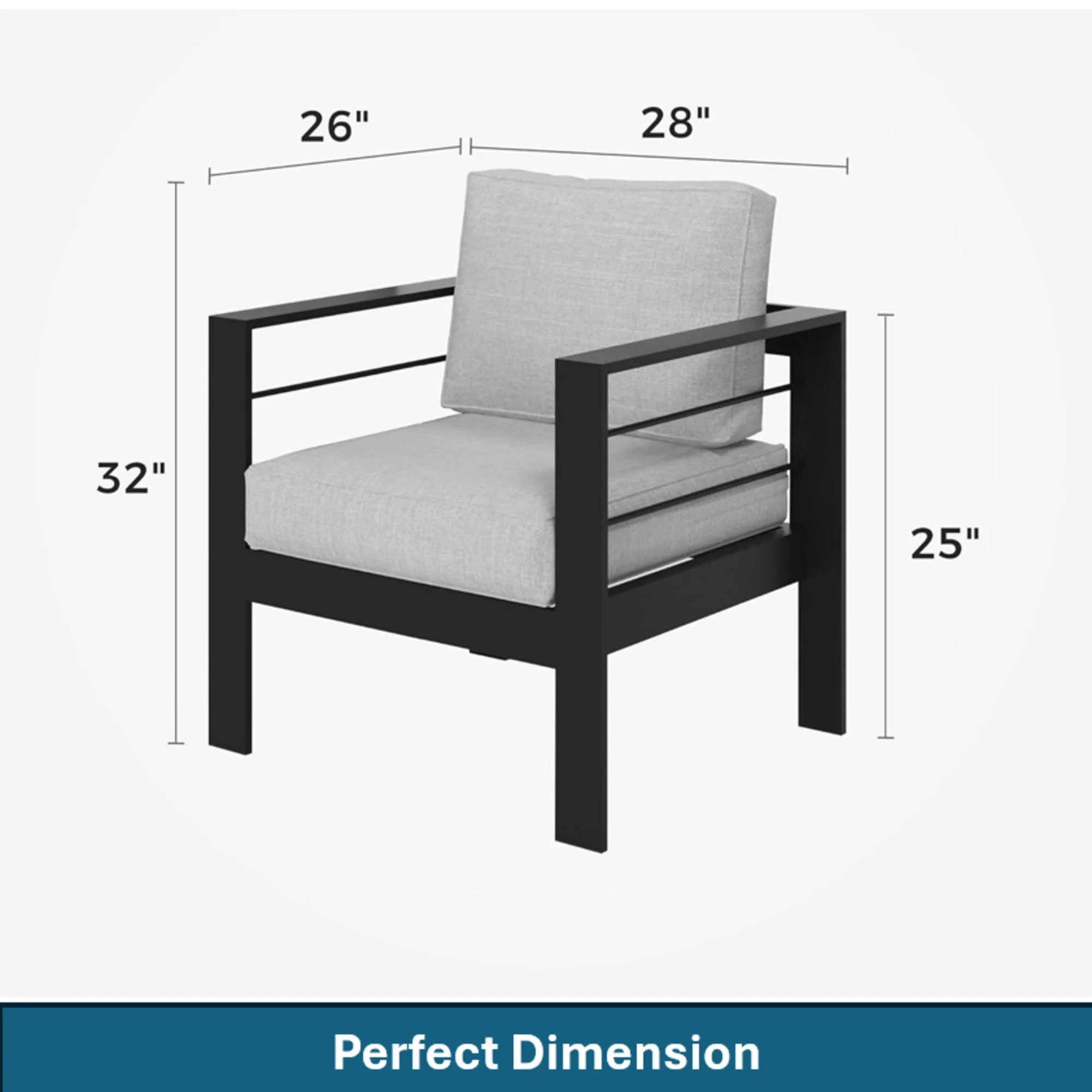 Modern All-Weather Patio Armchairs & Thick Cushions (Set of 2) - Image 15