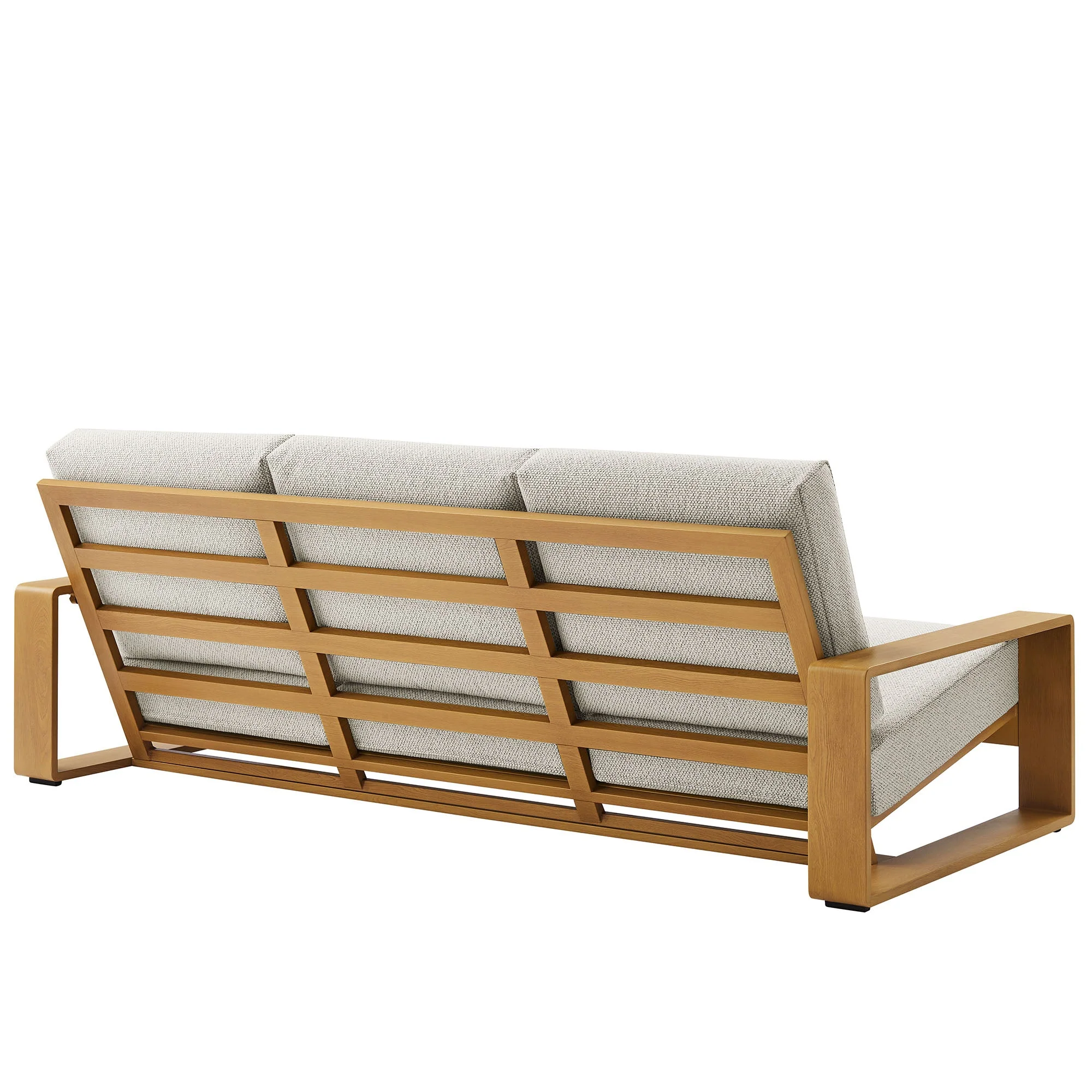 Modern Aluminum Faux Wood Outdoor Patio Furniture Set for Backyard and Deck - Image 5