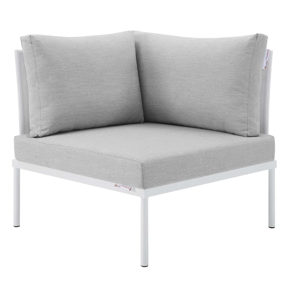 Modern Aluminum Mesh Outdoor Corner Chair with Sunbrella® Cushions, Weatherproof Frame - Image 8