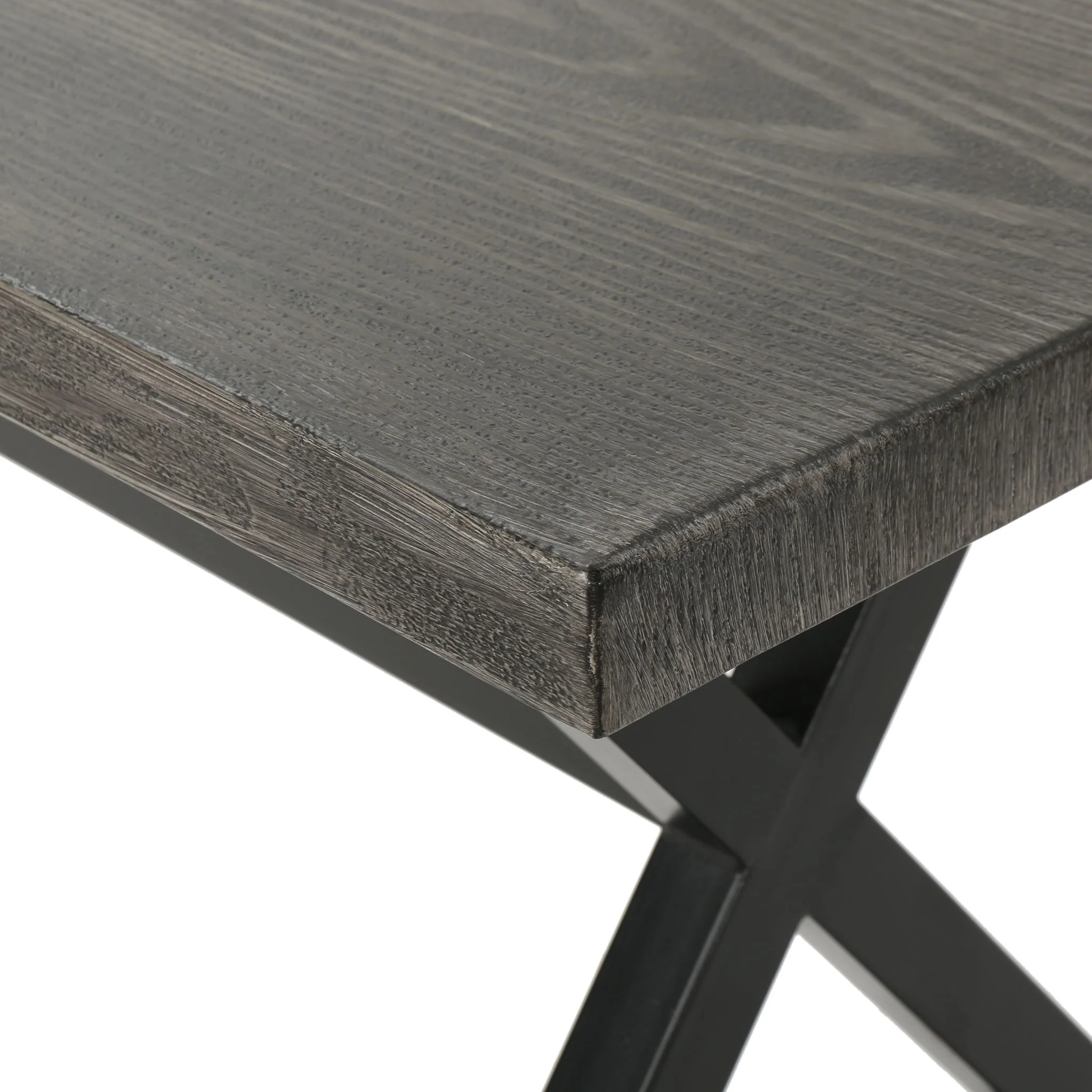 Modern Aluminum Outdoor Dining Bench With X Base - Image 8