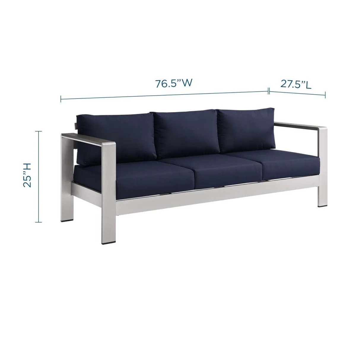 Modern Aluminum Outdoor Sofa Contemporary Patio Sectional Seating for Garden - Image 14
