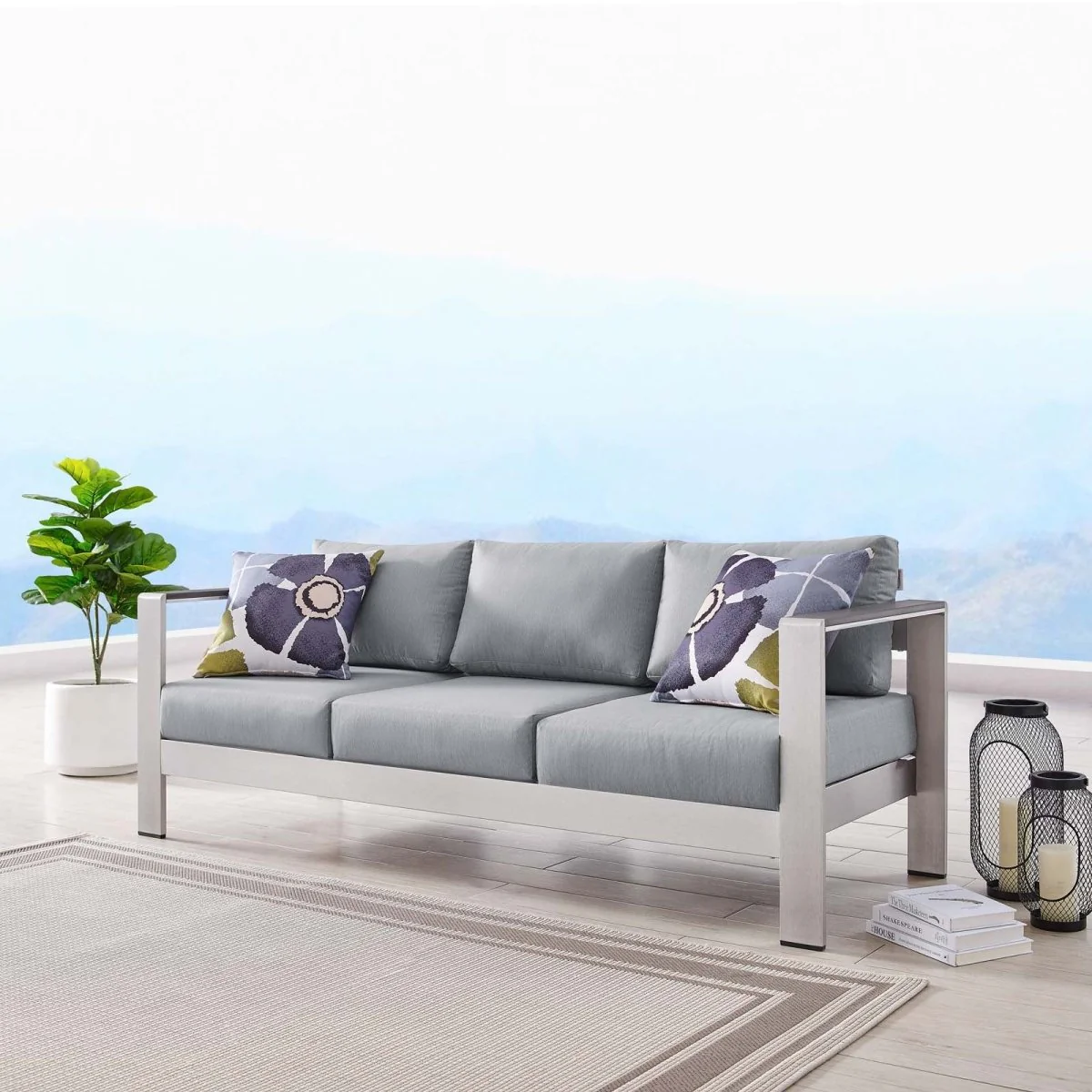 Modern Aluminum Outdoor Sofa Contemporary Patio Sectional Seating for Garden - Image 44