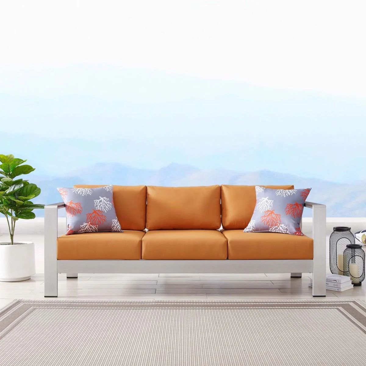 Modern Aluminum Outdoor Sofa Contemporary Patio Sectional Seating for Garden - Image 5