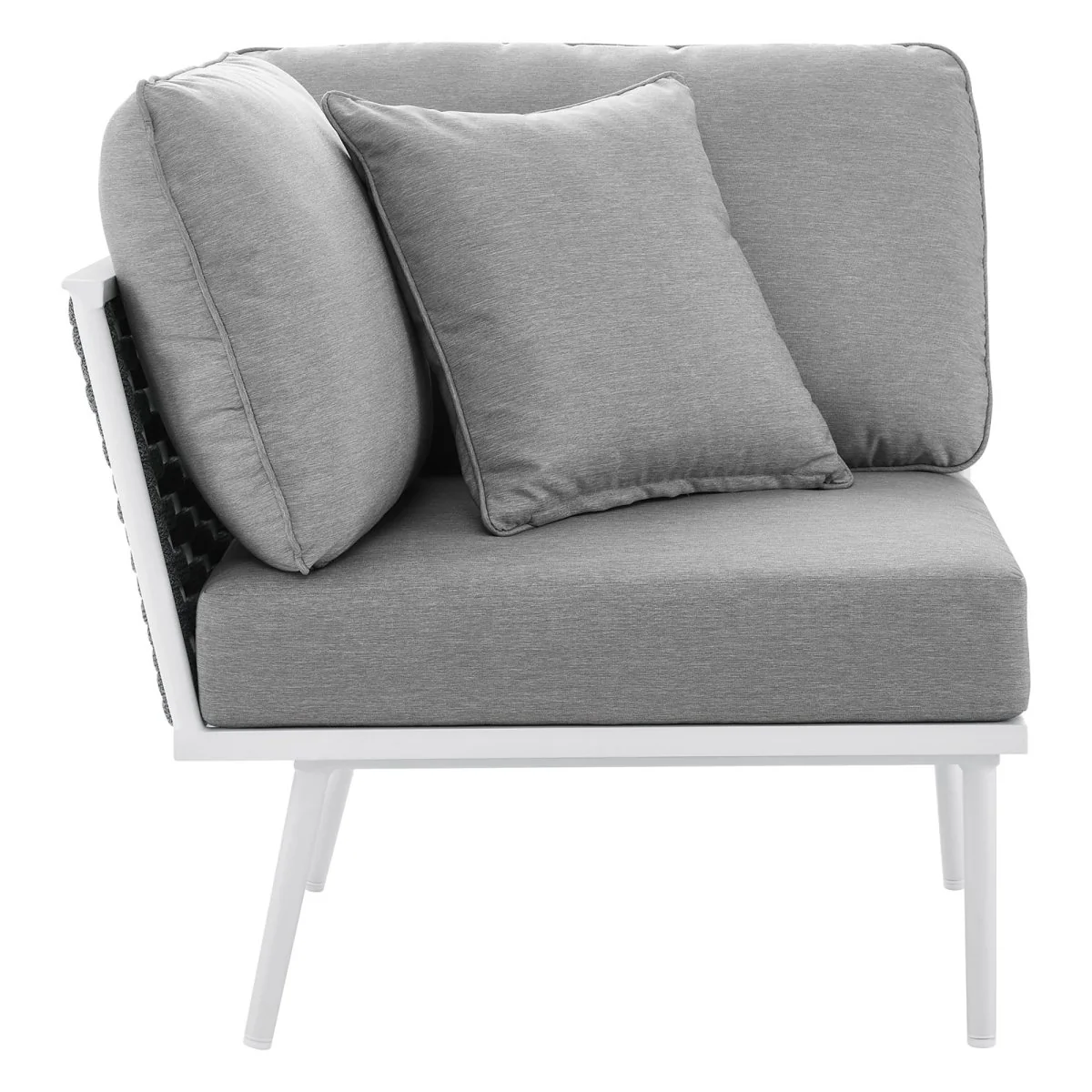 Modern Aluminum Rope Outdoor Corner Chair for Patio and Deck, Weatherproof - Image 10