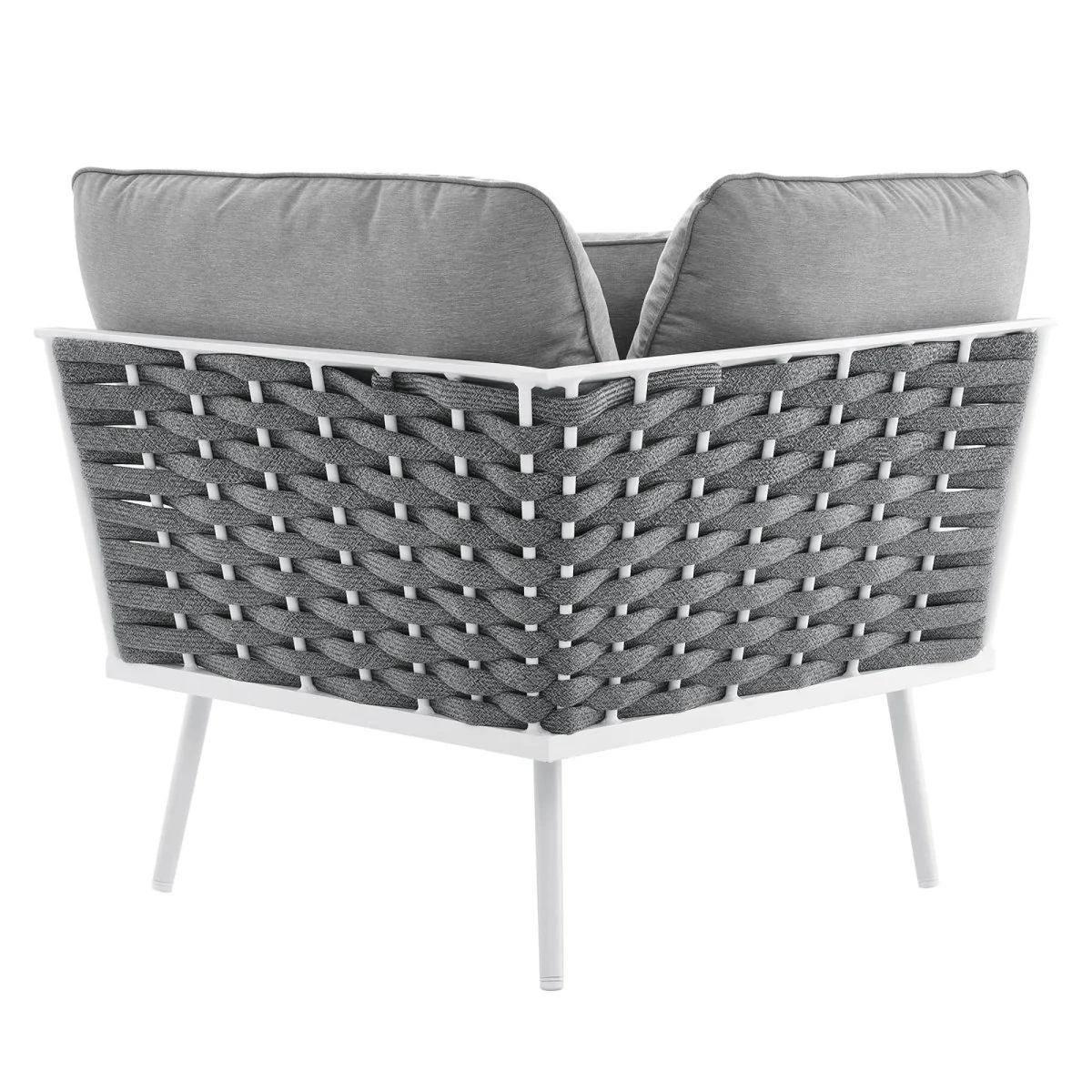 Modern Aluminum Rope Outdoor Corner Chair for Patio and Deck, Weatherproof - Image 14