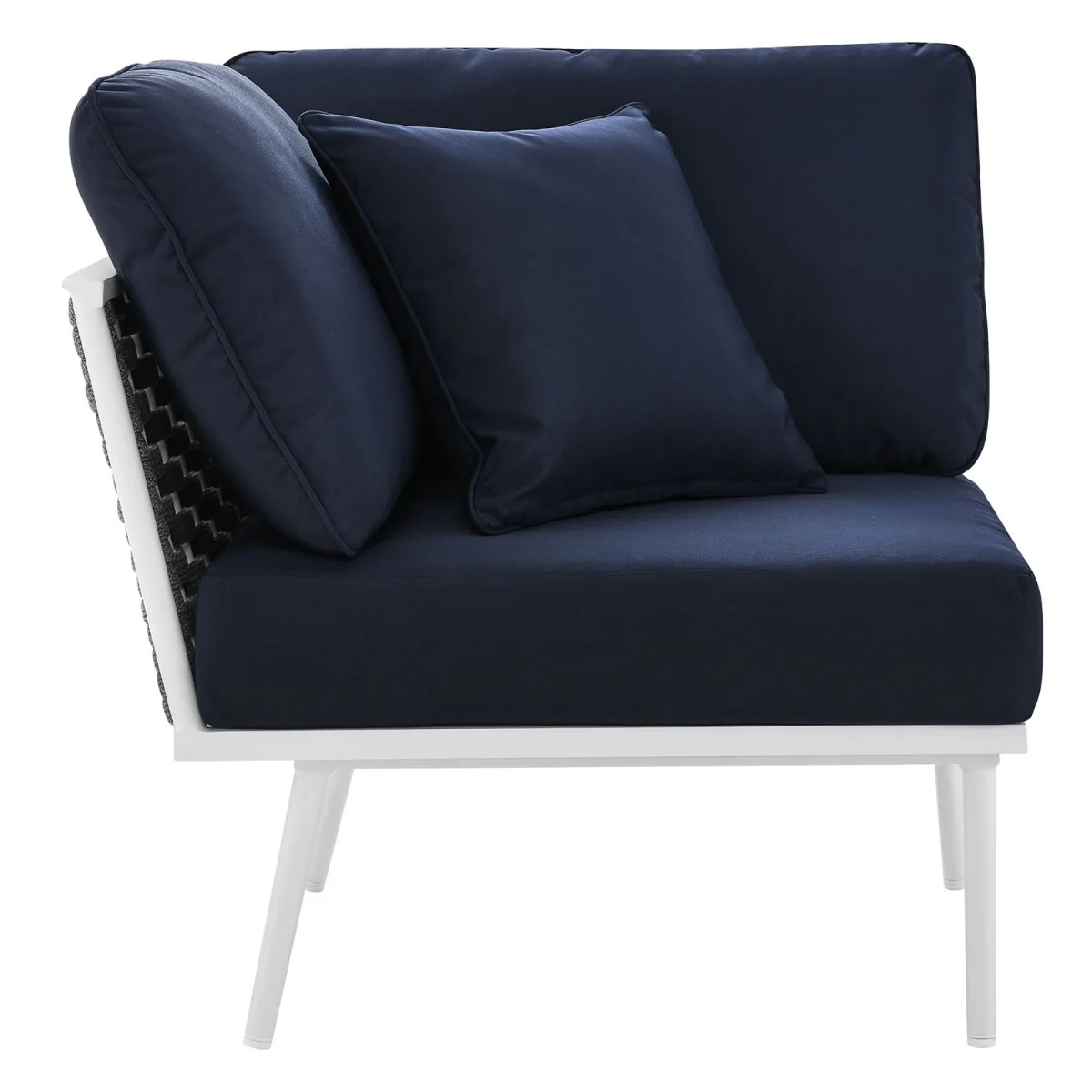 Modern Aluminum Rope Outdoor Corner Chair for Patio and Deck, Weatherproof - Image 5