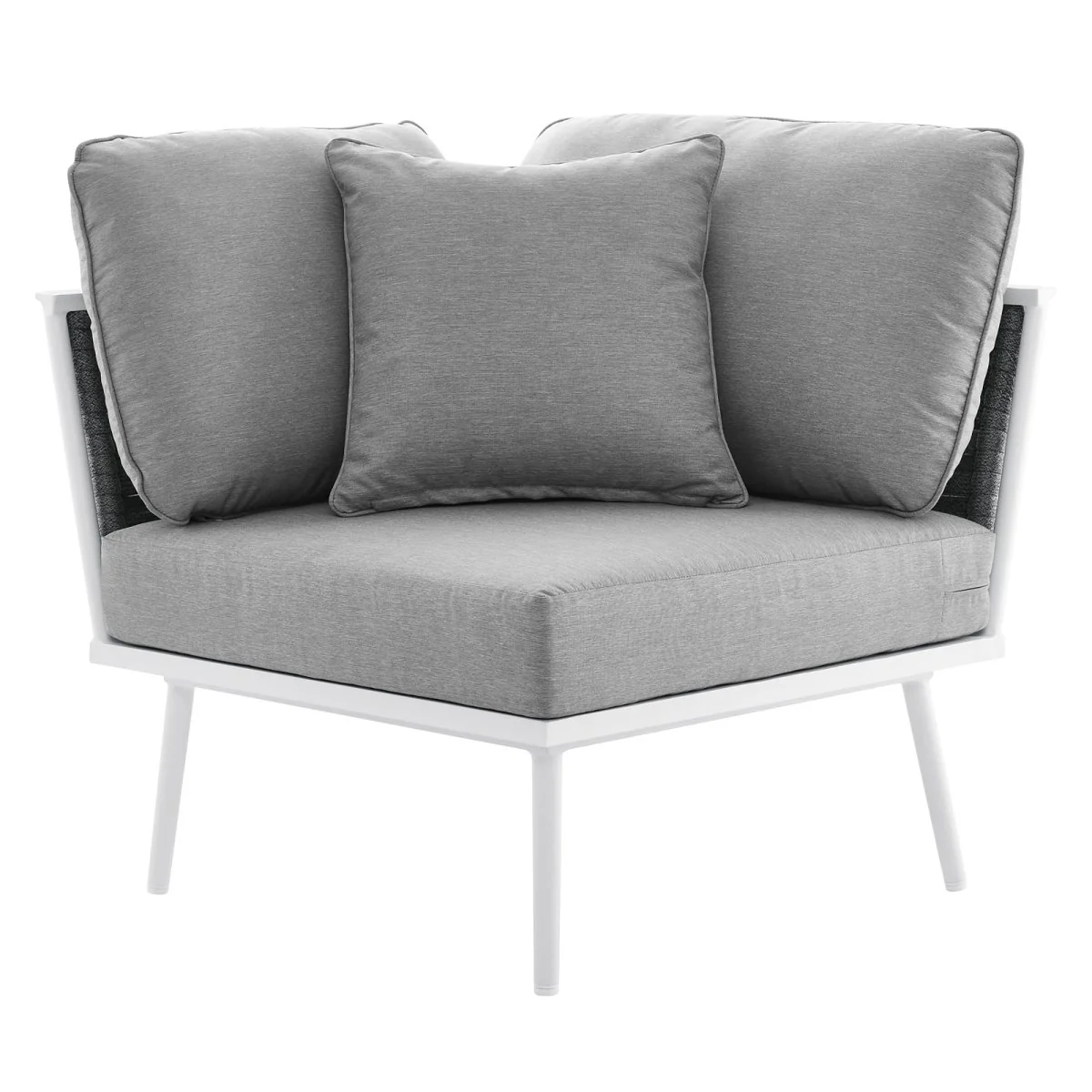 Modern Aluminum Rope Outdoor Corner Chair for Patio and Deck, Weatherproof - Image 8