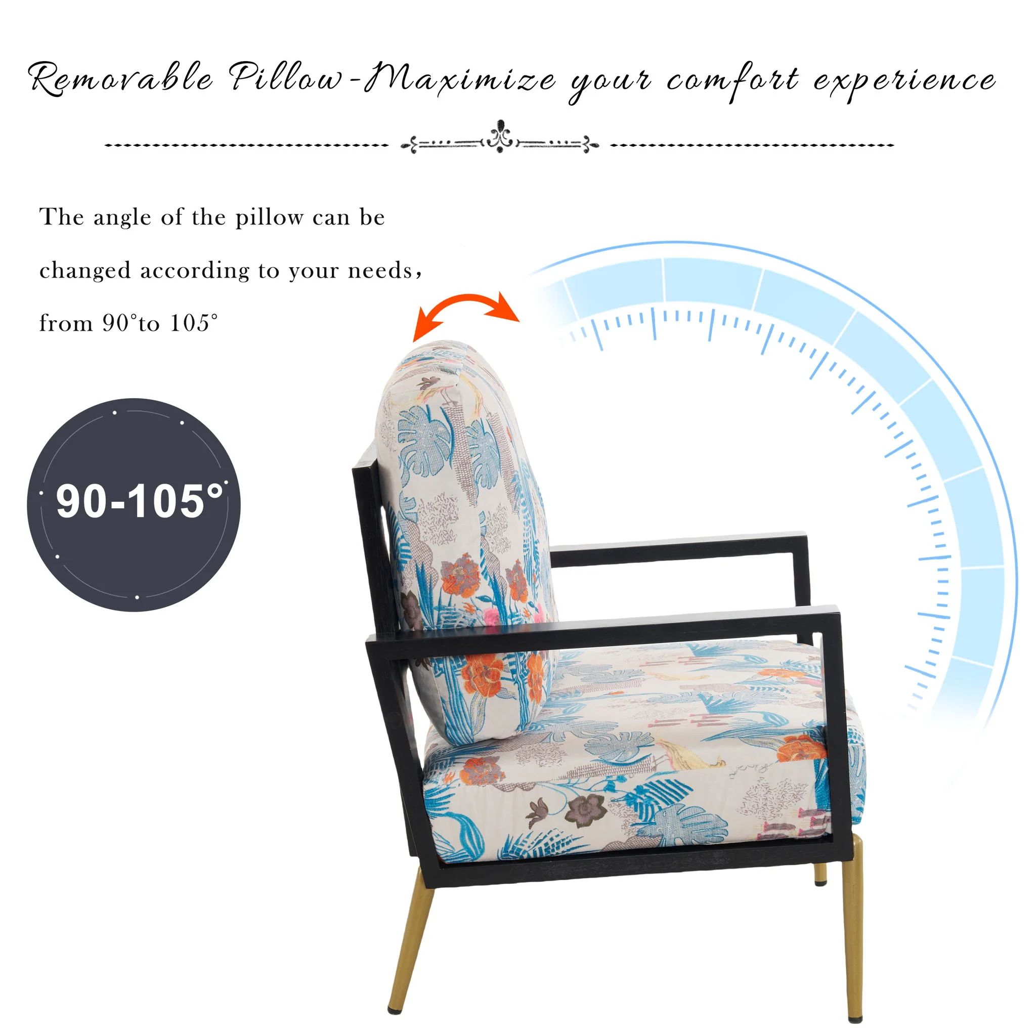 Modern Armchair With Solid Wood Frame - Image 14