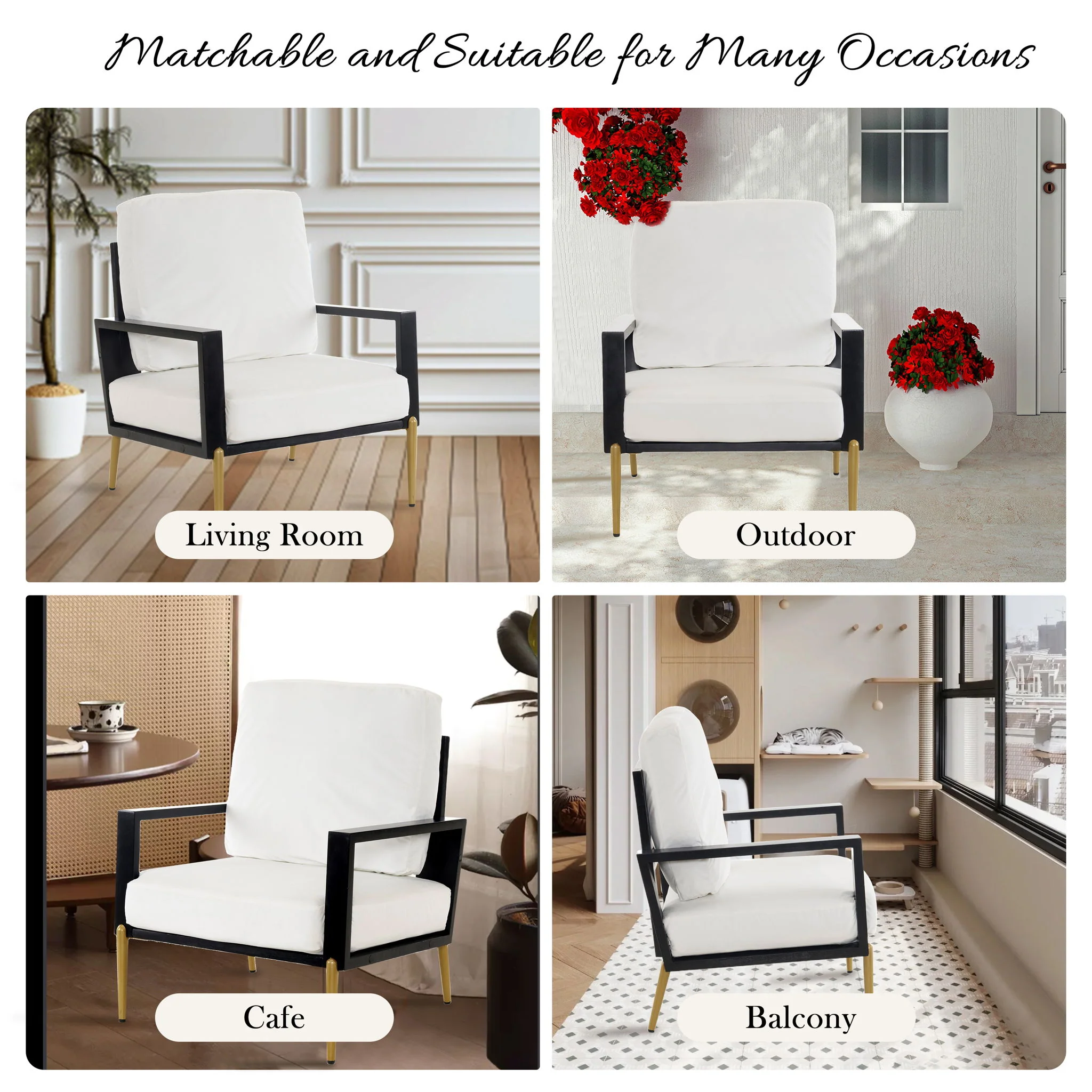 Modern Armchair With Solid Wood Frame - Image 6