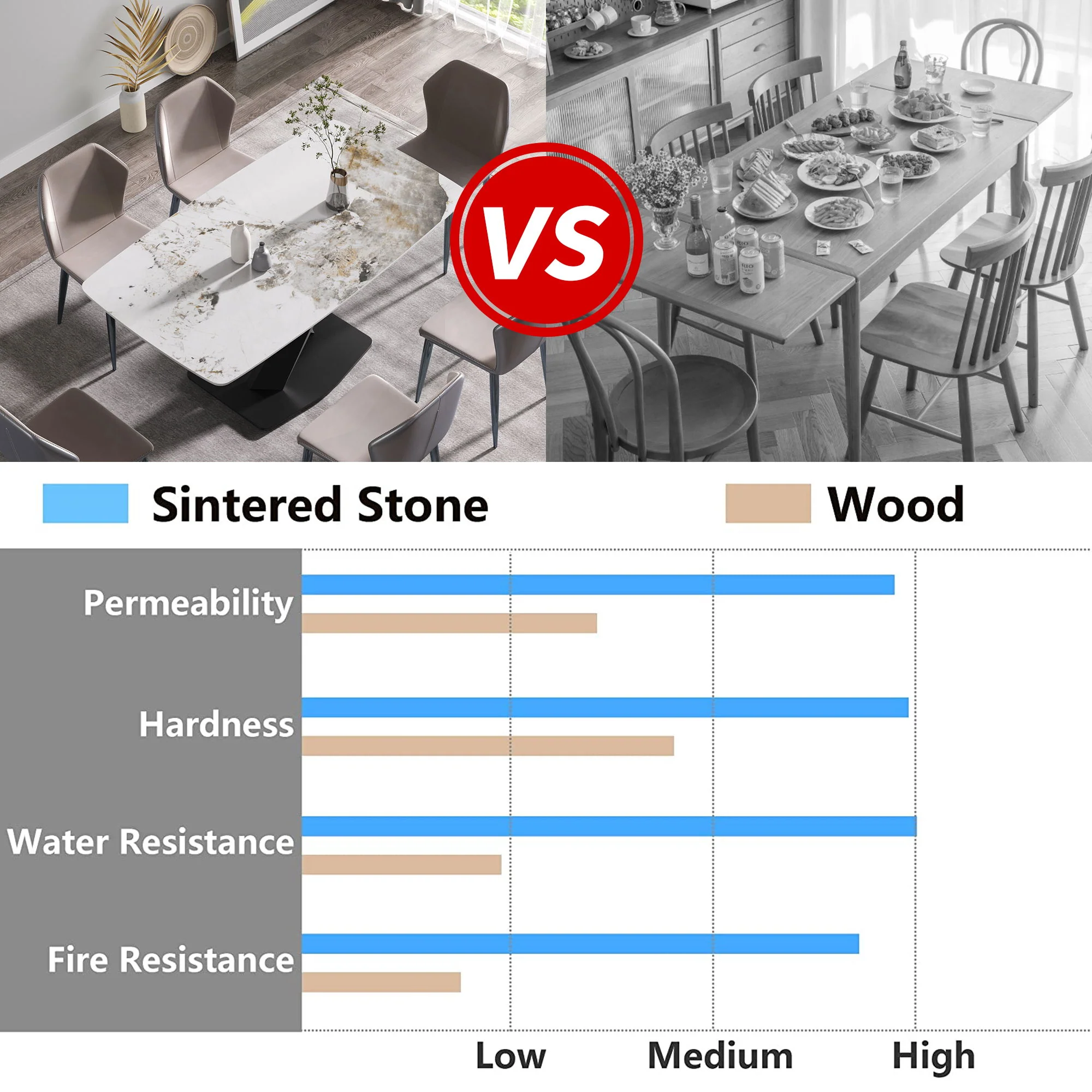 Modern Artificial Stone Pandora White Curved Metal Leg Dining Table, 6 People - Antique White - Image 5