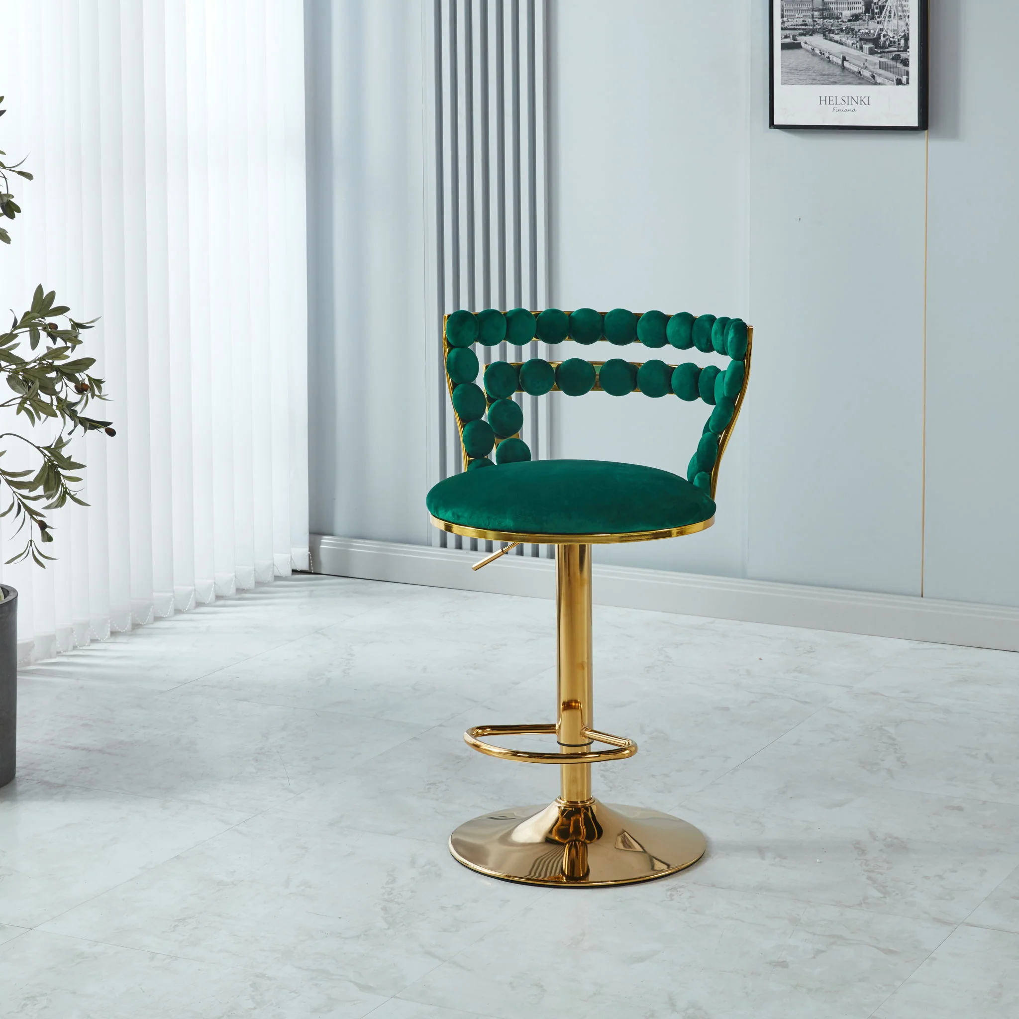 Modern Bar Chair With Iron Tube Legs, Soft Cushions And Comfortable Backrest (Set of 2) - Image 10