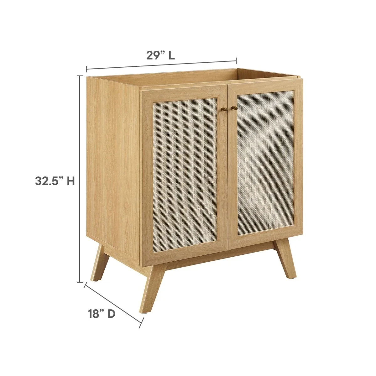 Modern Bathroom Vanity Cabinet Collection with Rattan Doors and Drawers - Image 25