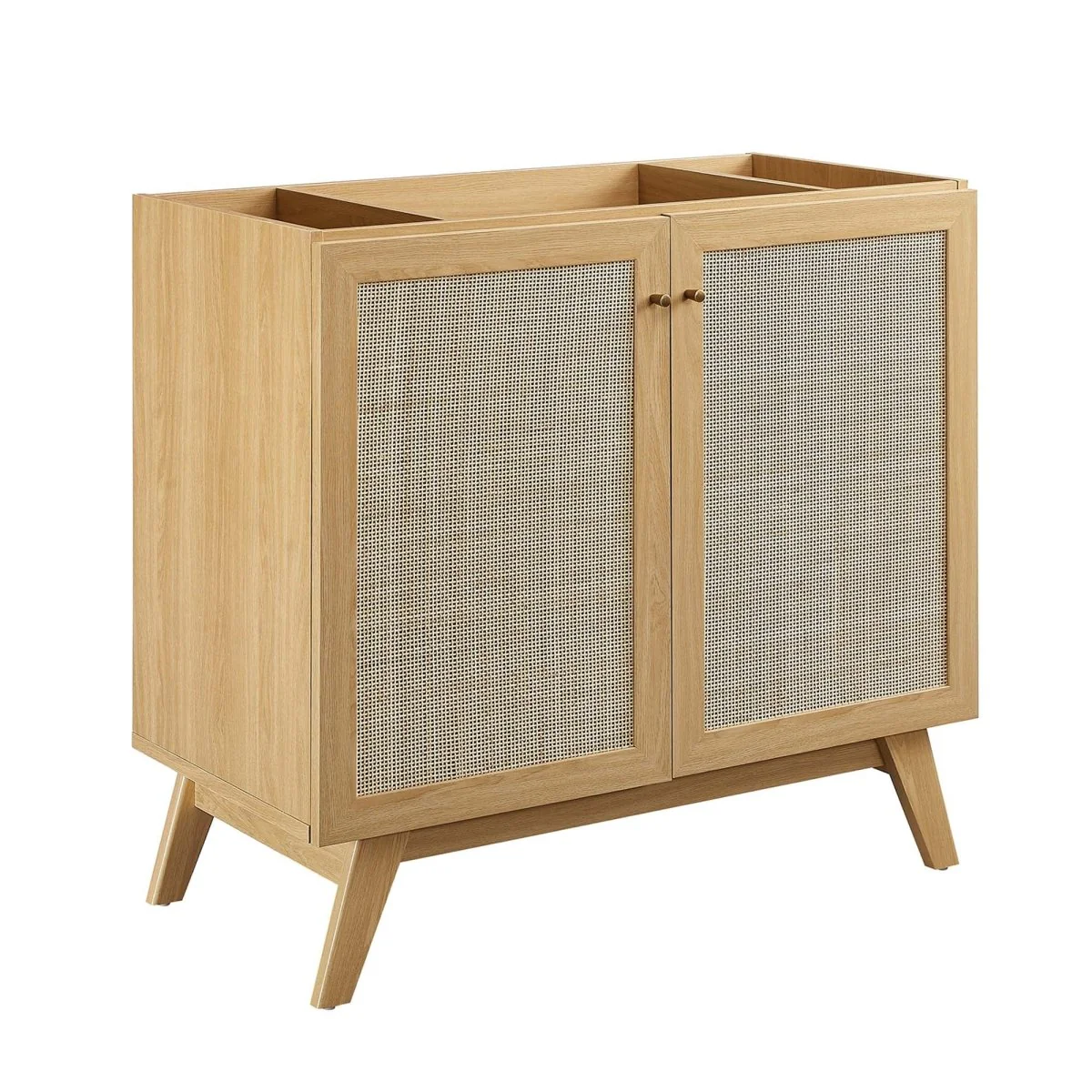 Modern Bathroom Vanity Cabinet Collection with Rattan Doors and Drawers - Image 80