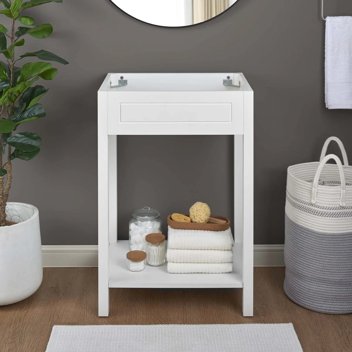 Modern Bathroom Vanity Cabinet - MDF Particleboard, Contemporary Bath Storage Cabinet - Image 3