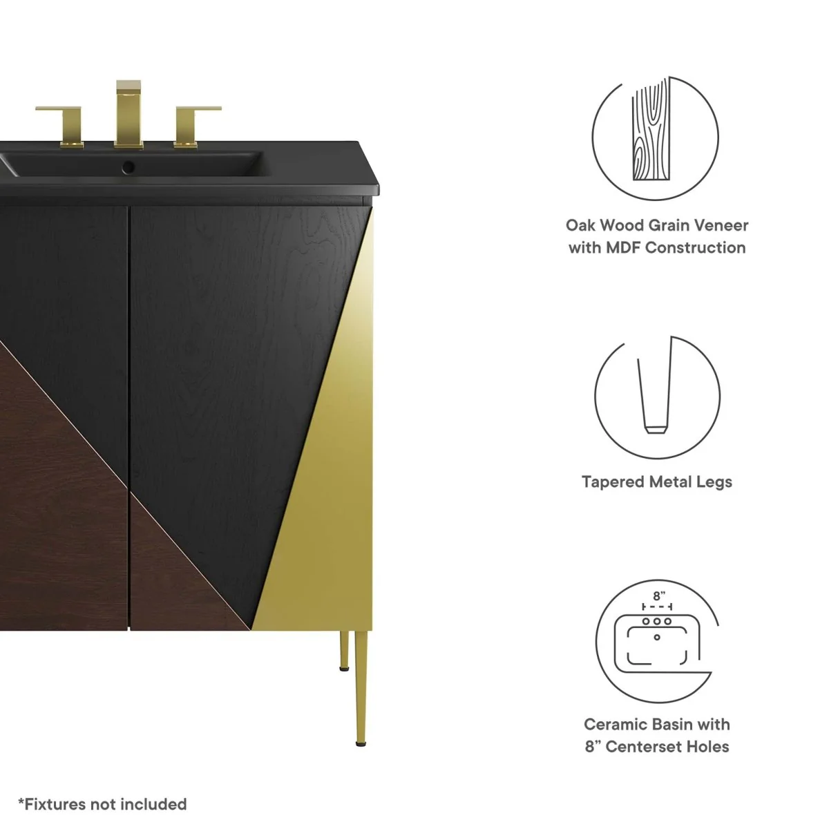 Modern Bathroom Vanity with Ceramic Sink – Contemporary Vanity Cabinet and Storage - Image 40